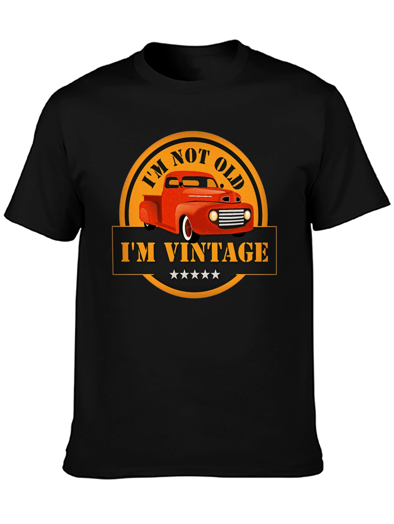 Black Vintage Car Graphic T-Shirt -  'I'm Not Old I'm Vintage' view 3