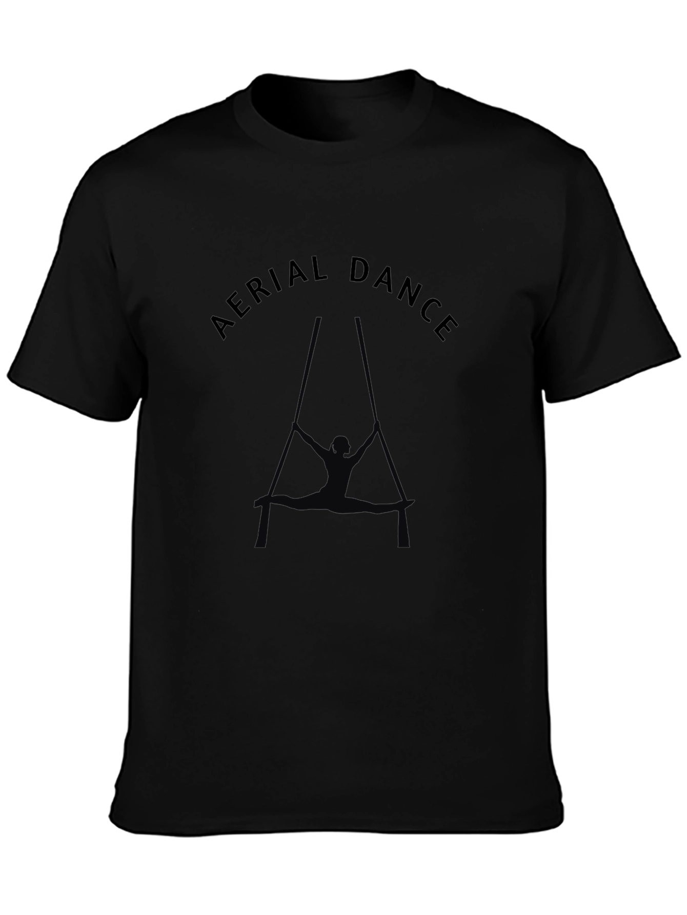 Black Aerial Dance Black T-Shirt for Active Lifestyle view 3