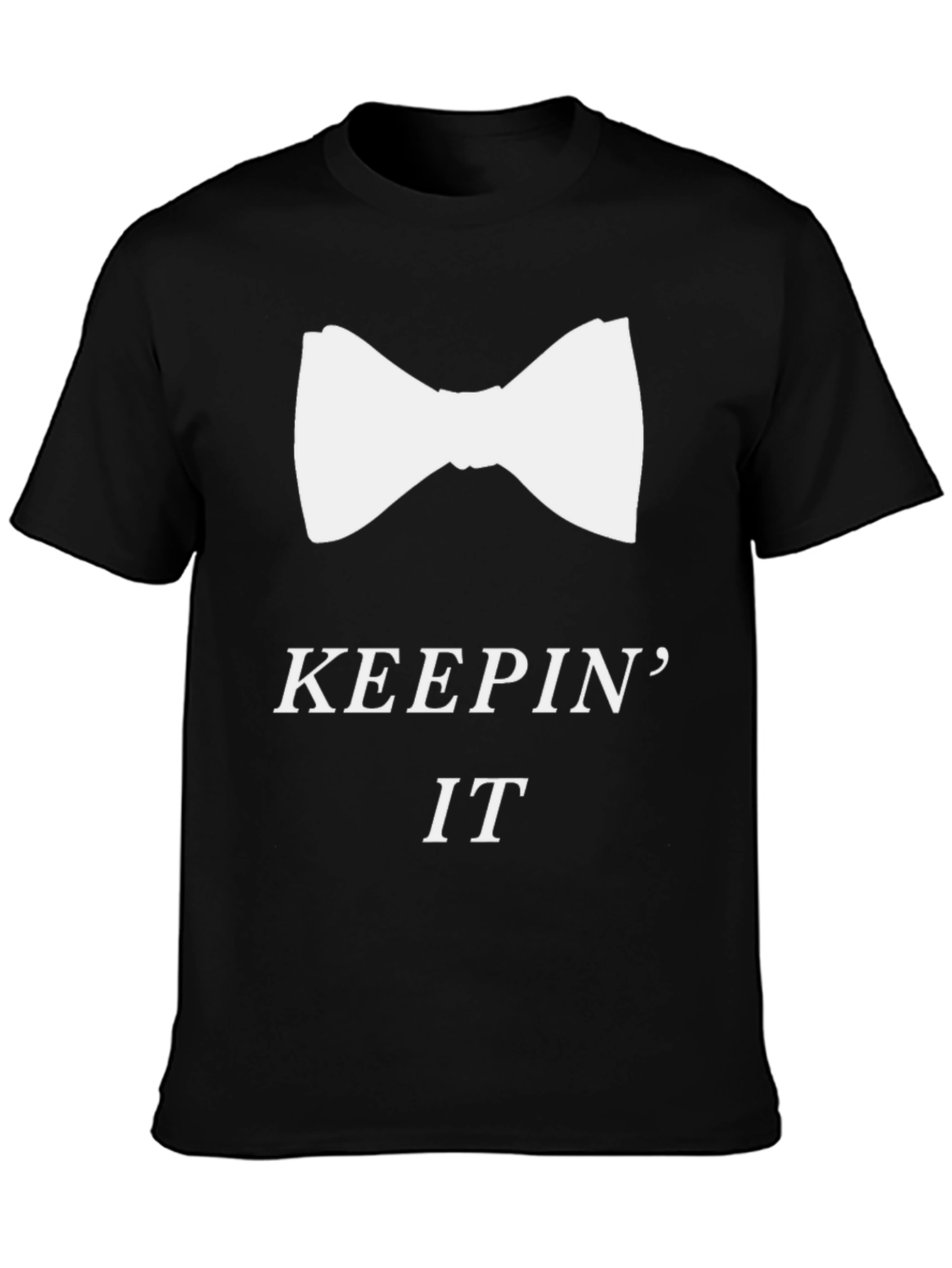Black Keeping It Classy Bow Tie T-Shirt view 3