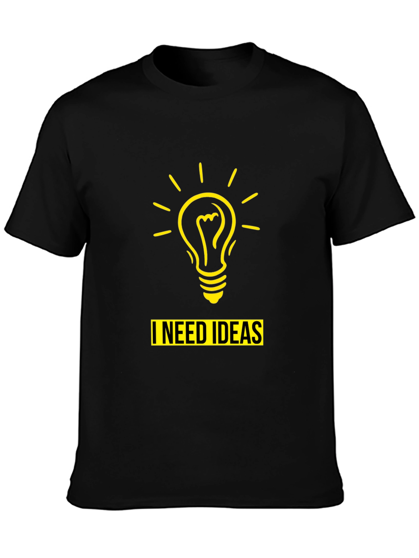 Black I Need Ideas T-Shirt - Mens Black Novelty Tee view 3