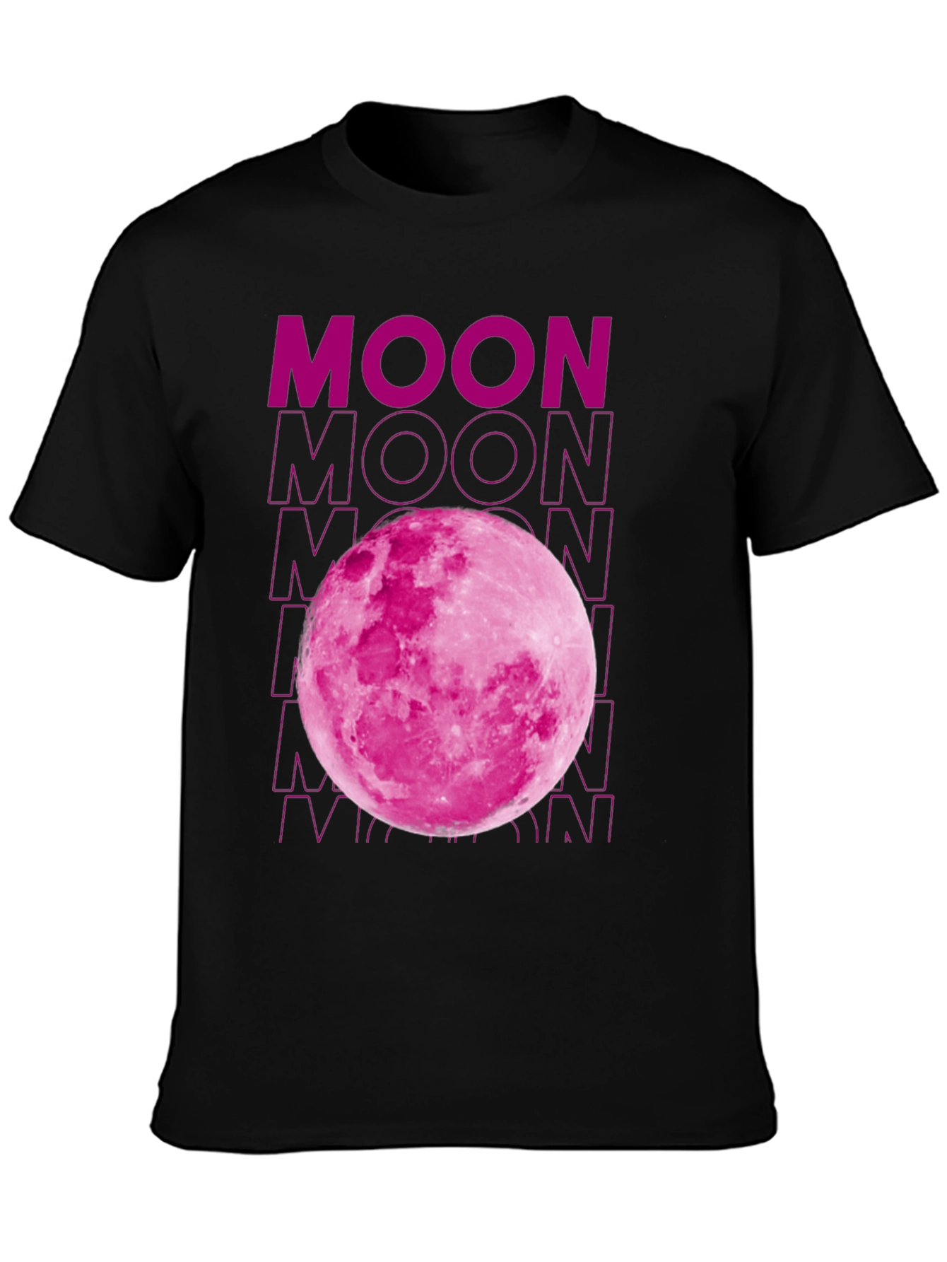 Black Pink Moon Graphic T-Shirt - Soft Cotton Blend view 3
