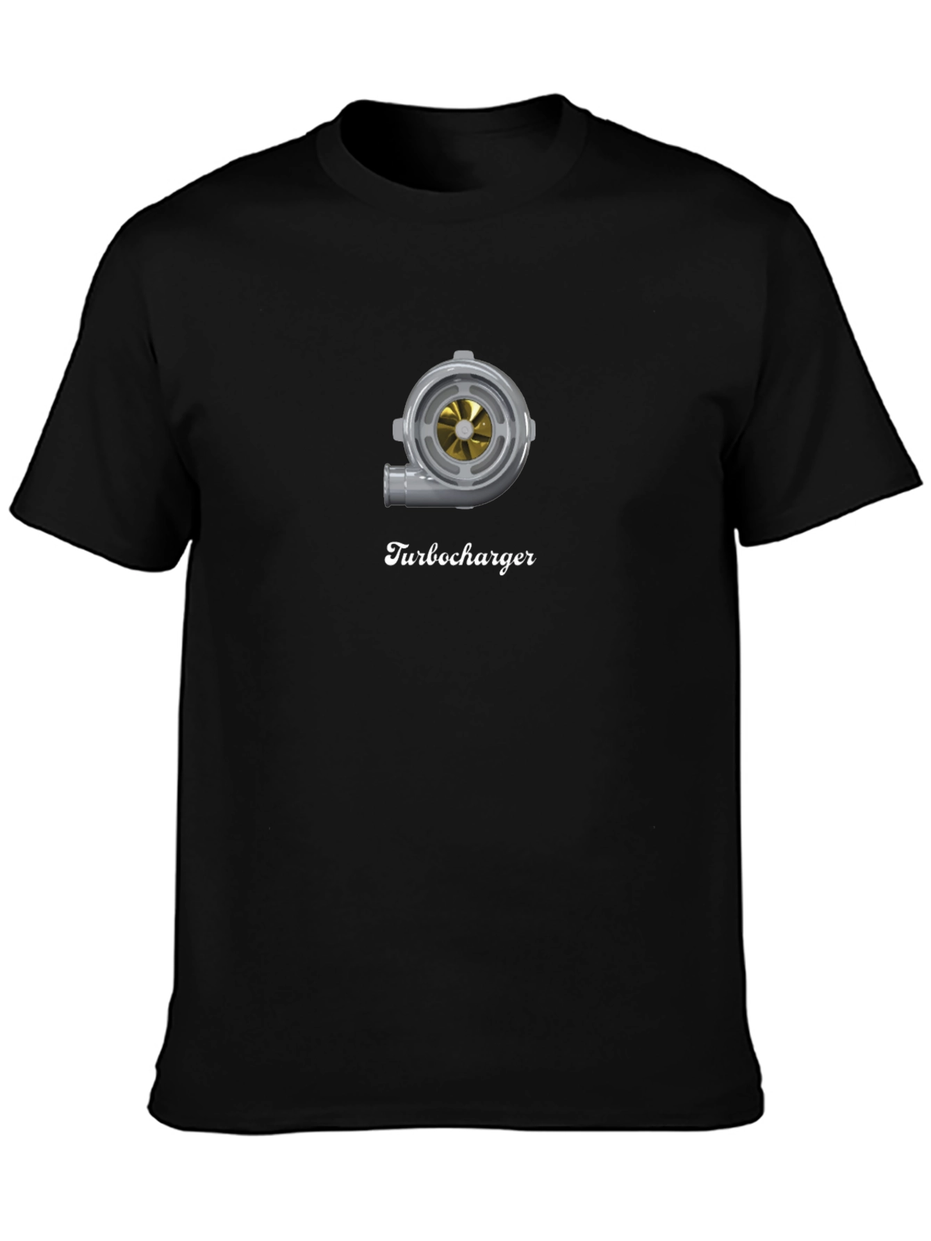 Black Turbocharger Graphic Tee - Premium Black T-Shirt view 3