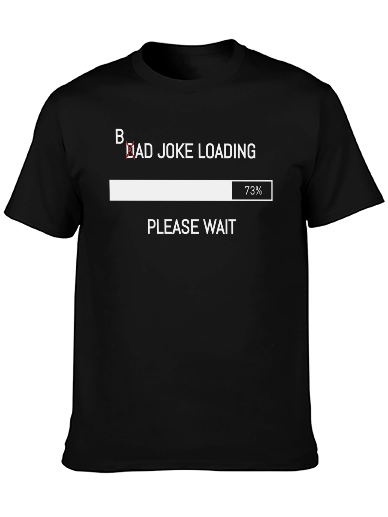 Black Dad Joke Loading T-Shirt - Funny Humor Tee view 3