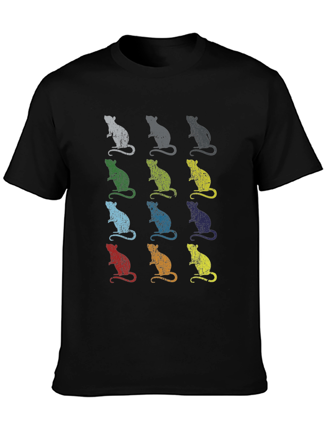 Black Rat Pop Art Print T-Shirt view 3