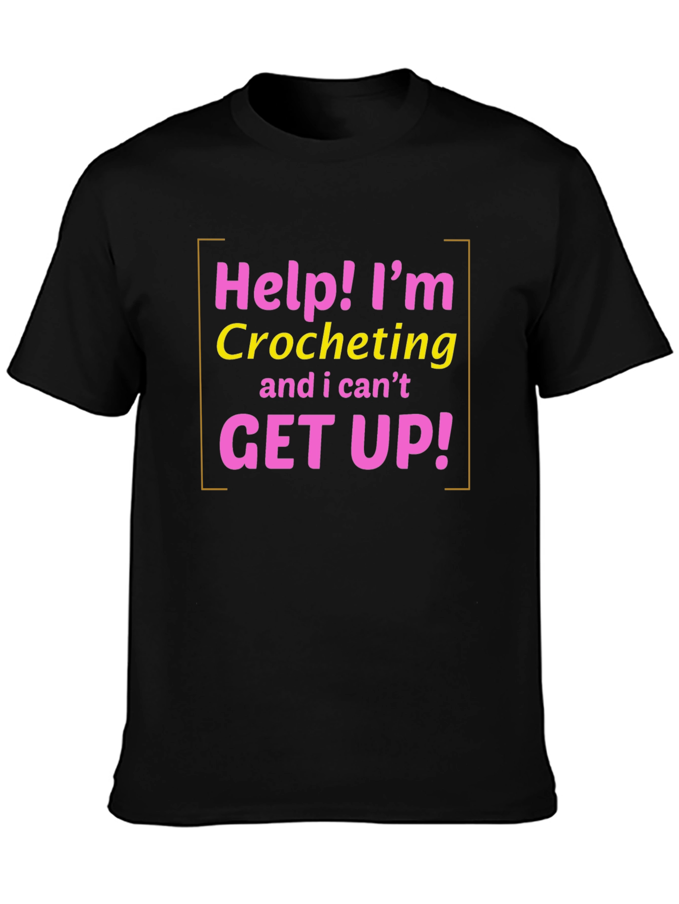 Black Help! I'm Crocheting T-Shirt - Funny Crochet Gift view 3