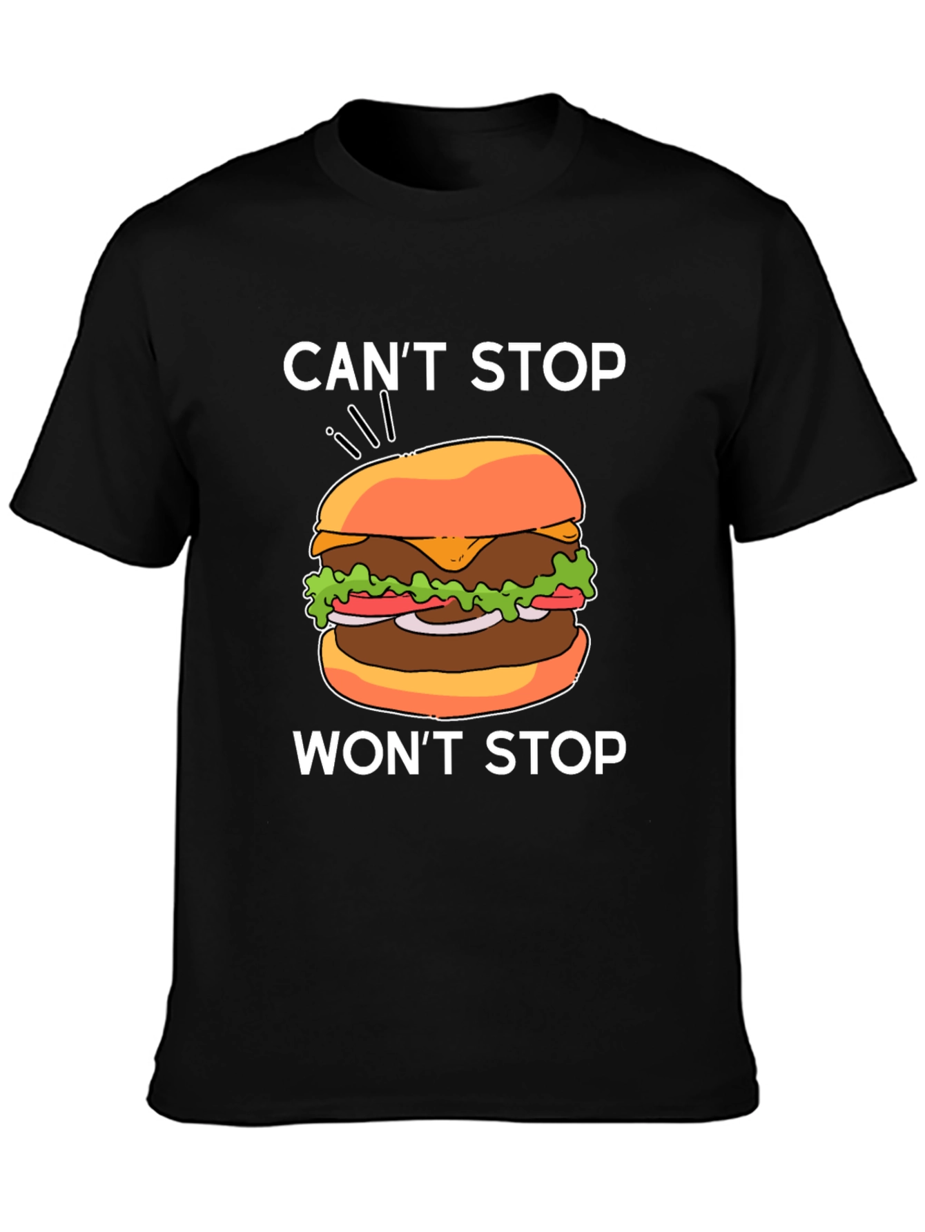 Black Can't Stop Won't Stop Burger Graphic Tee view 3