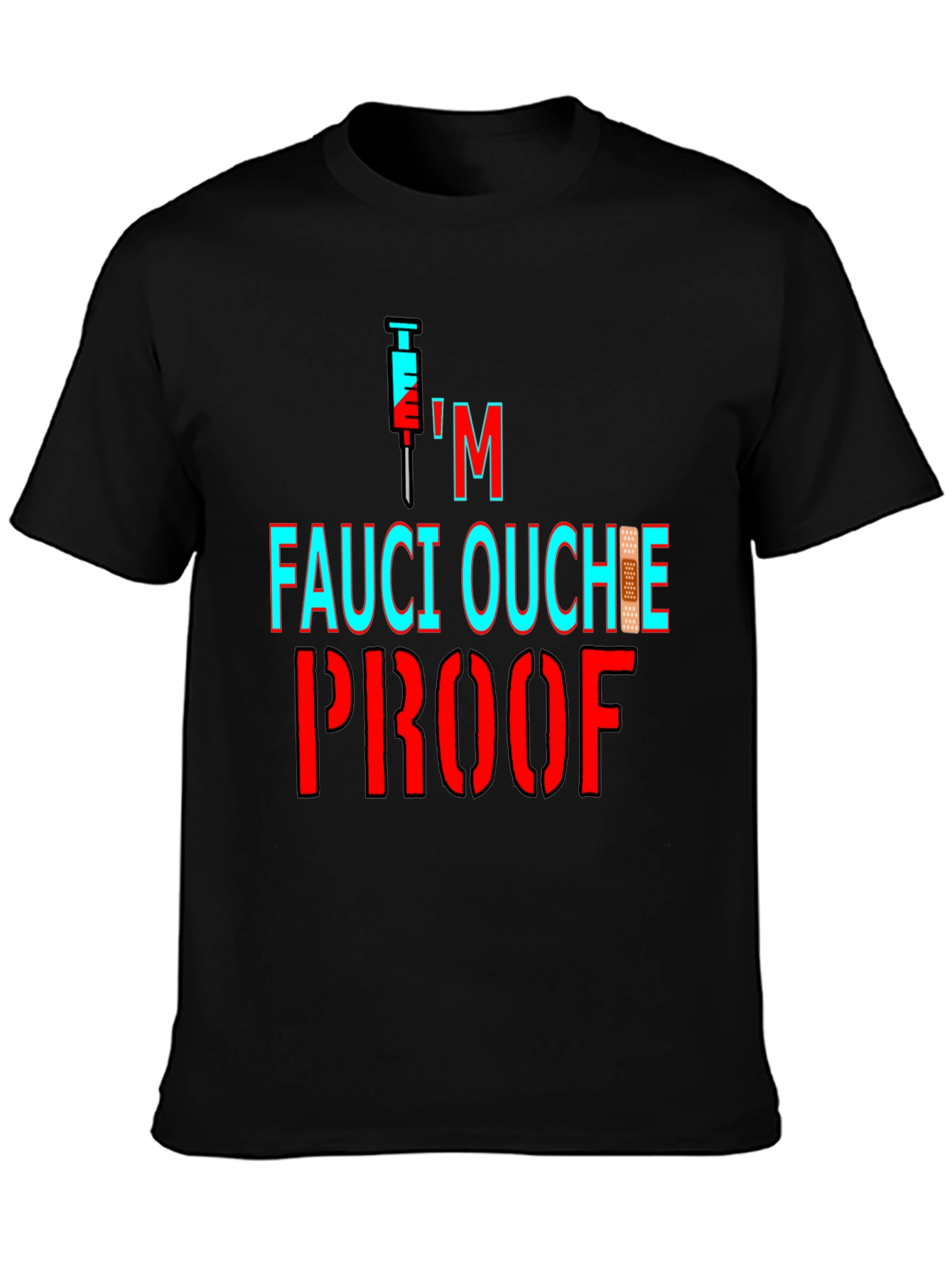 Black Fauci Ouchie Proof Graphic Tee - Black view 3
