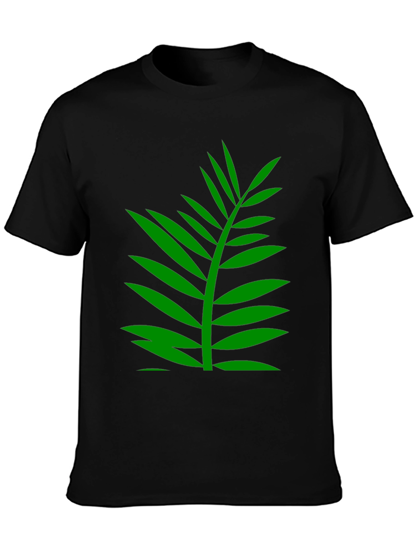 Black Tropical Palm Leaf Graphic T-Shirt - Black view 3