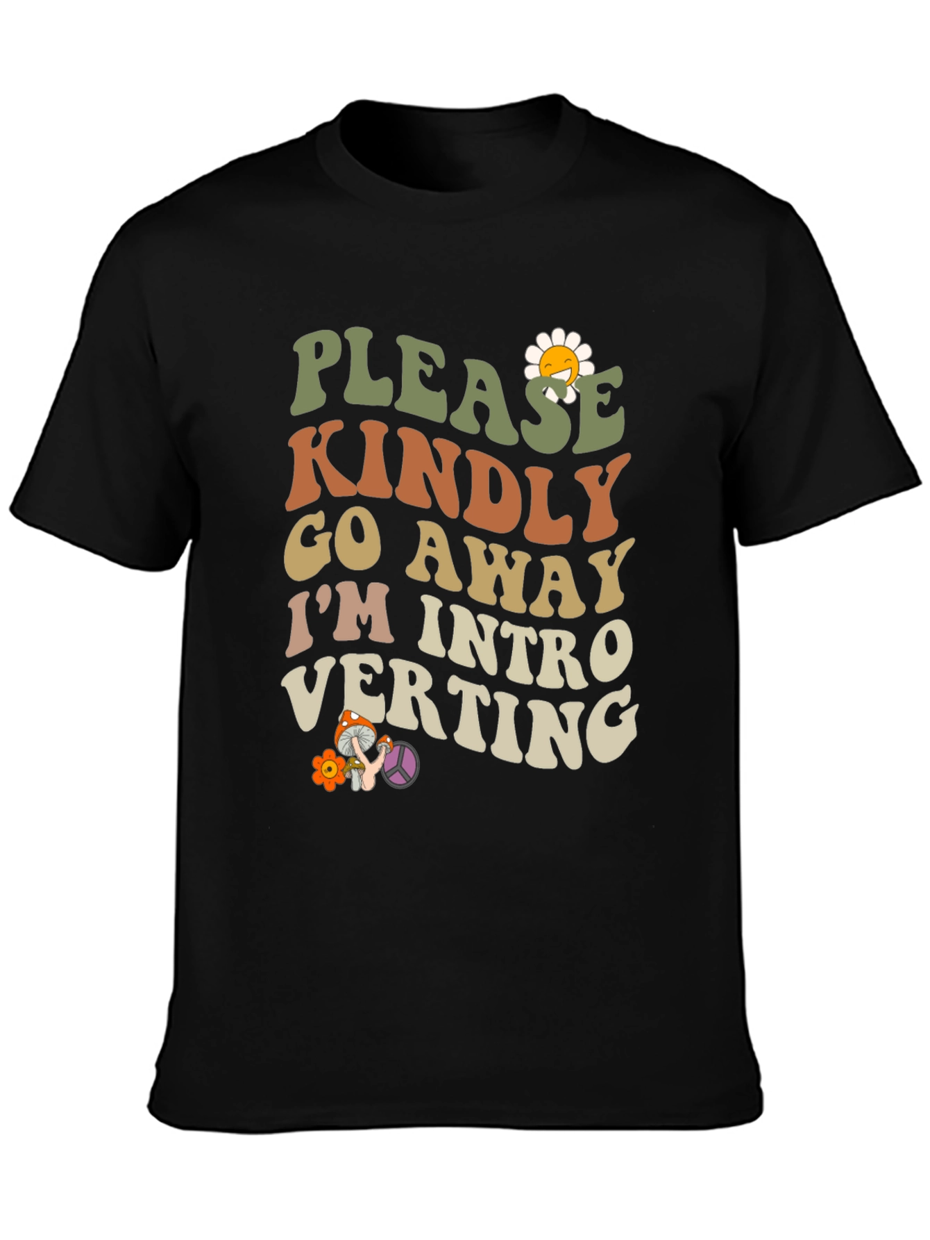 Black Introverting Graphic Tee - Please Kindly Go Away view 3