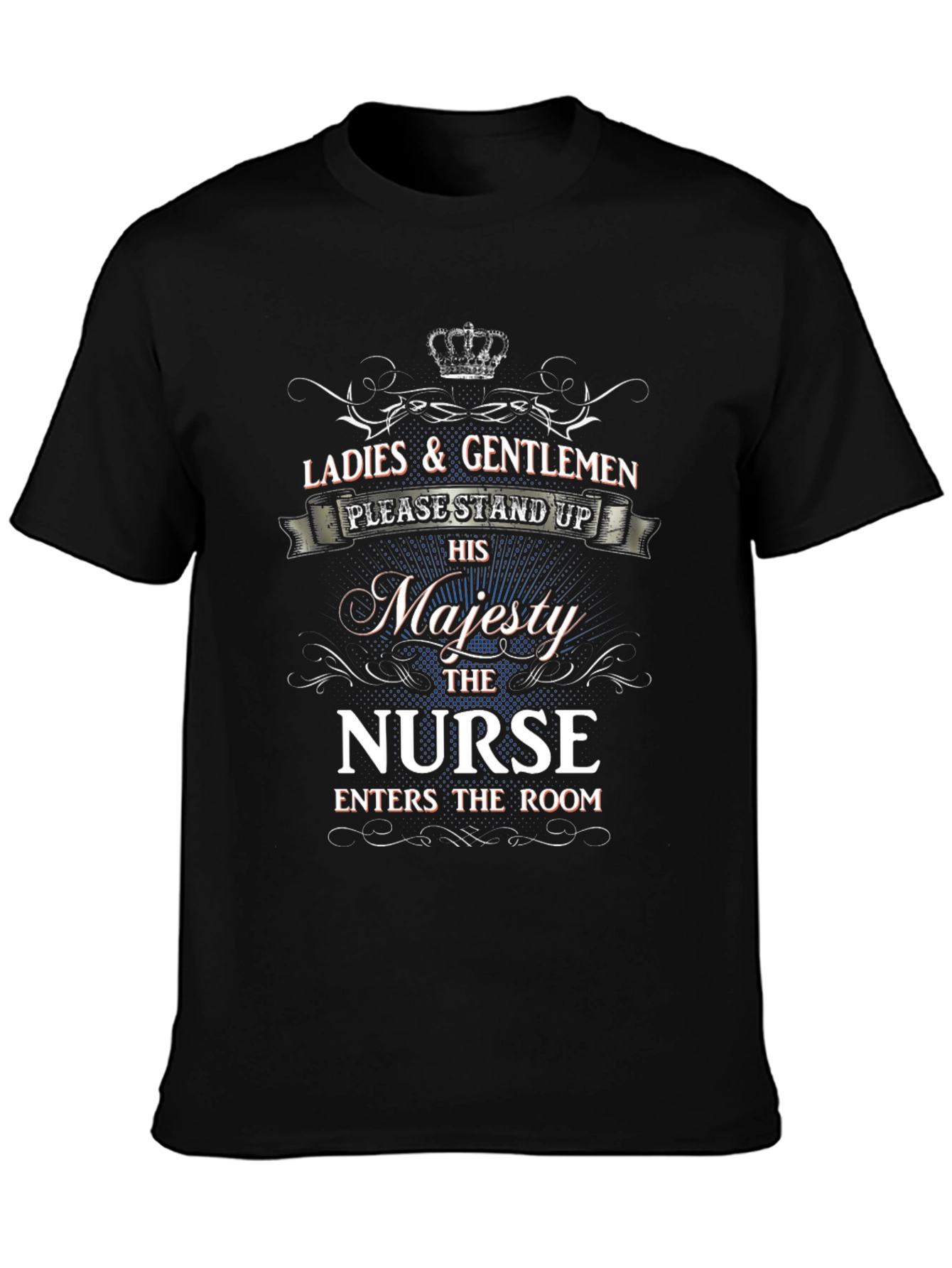 Black His Majesty Nurse T-Shirt - Stand Up! view 3