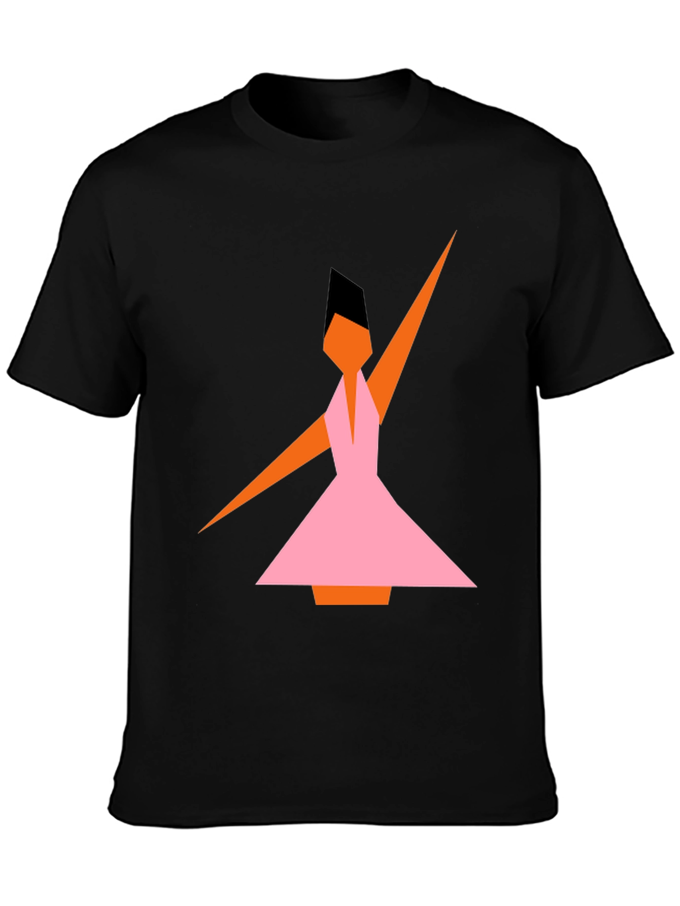 Black Geometric Dance T-Shirt - Abstract Style view 3