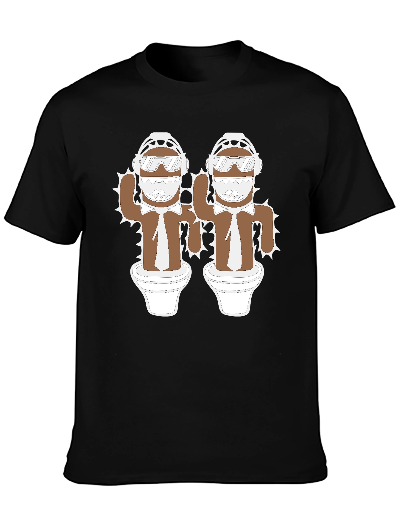 Black Cactus Bros Black T-Shirt - Unique Graphic Tee view 3