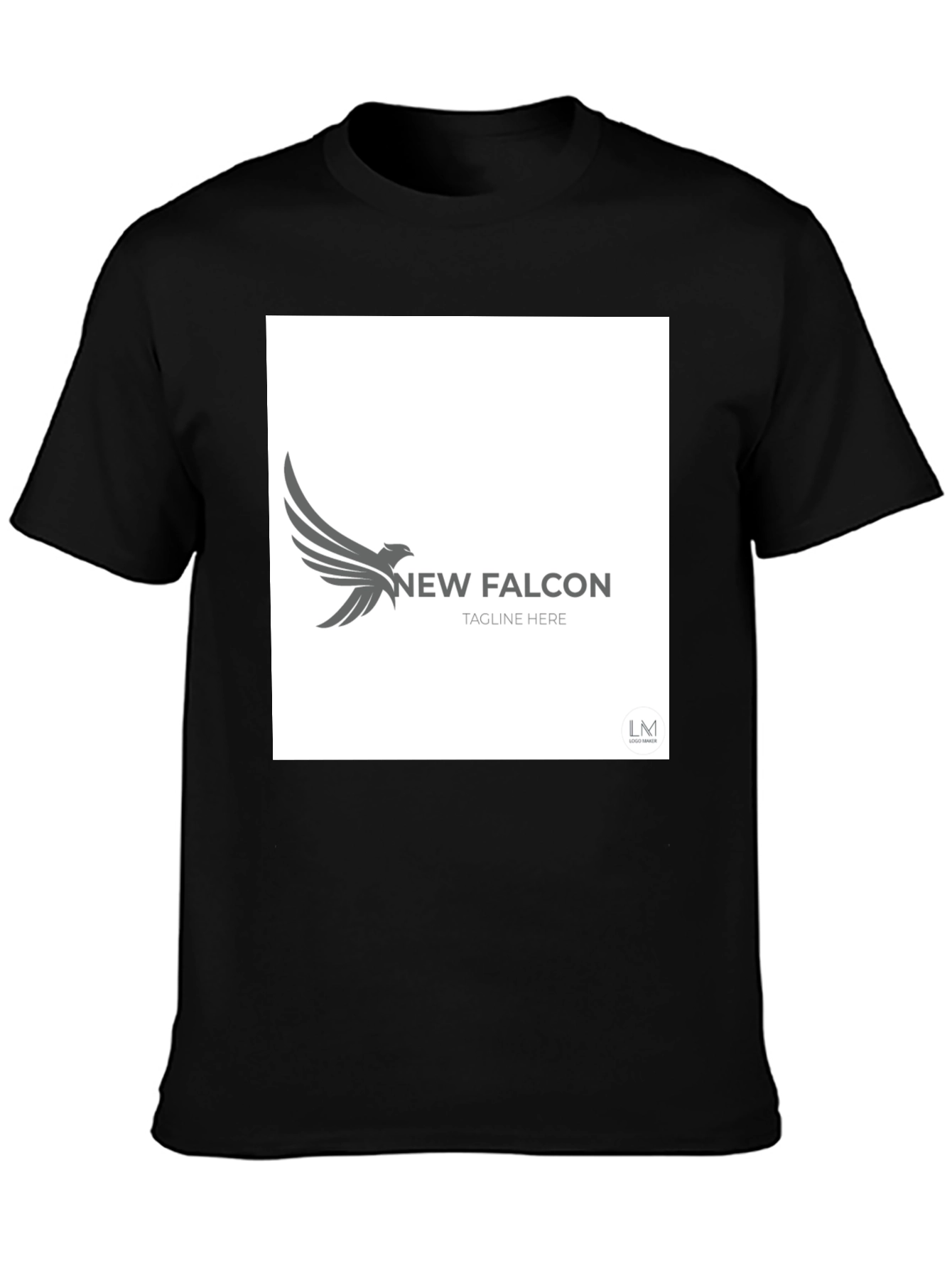 Black New Falcon Graphic Black T-Shirt view 3
