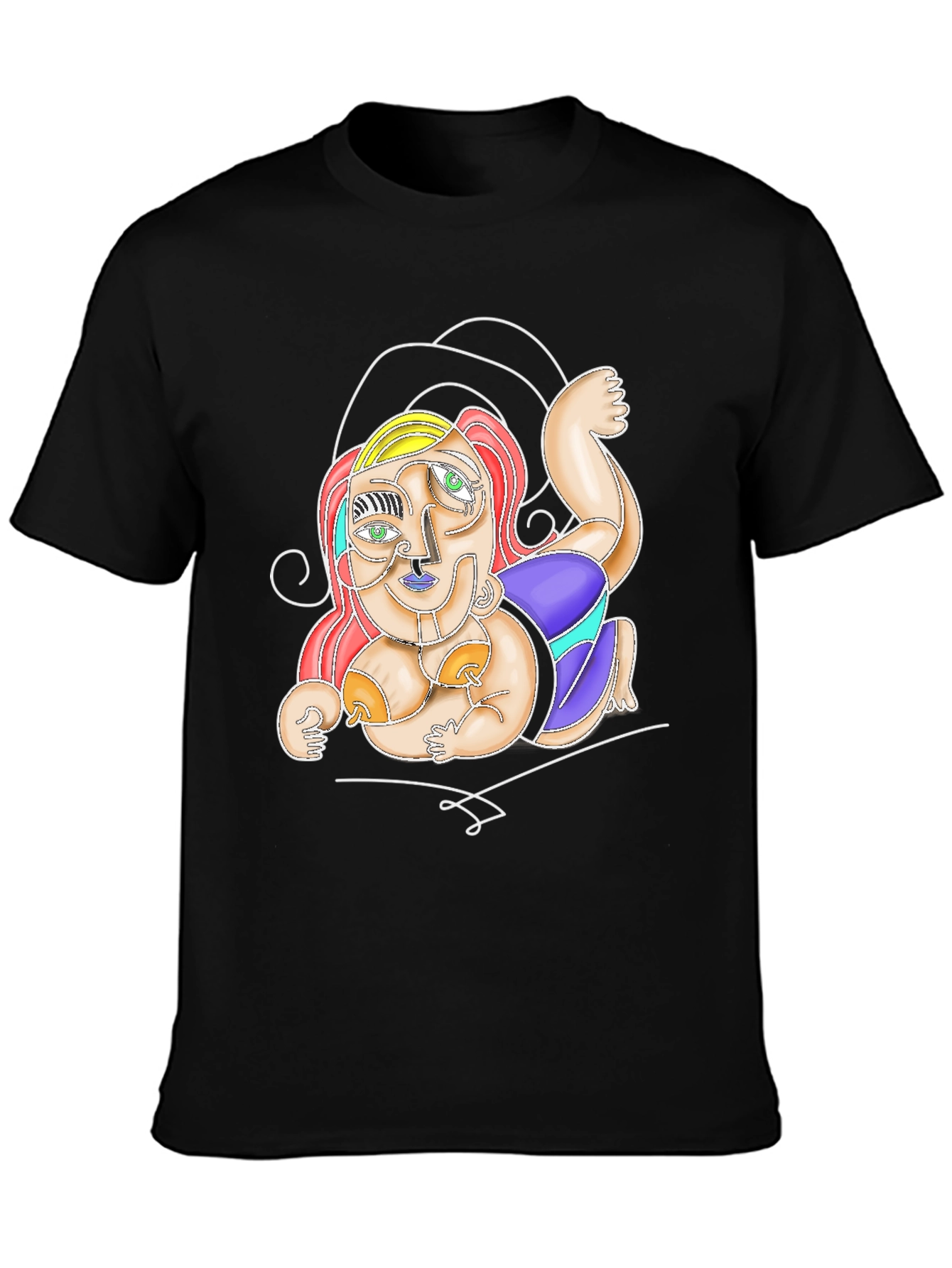 Black Abstract Art T-Shirt - Unique Artistic Design view 3