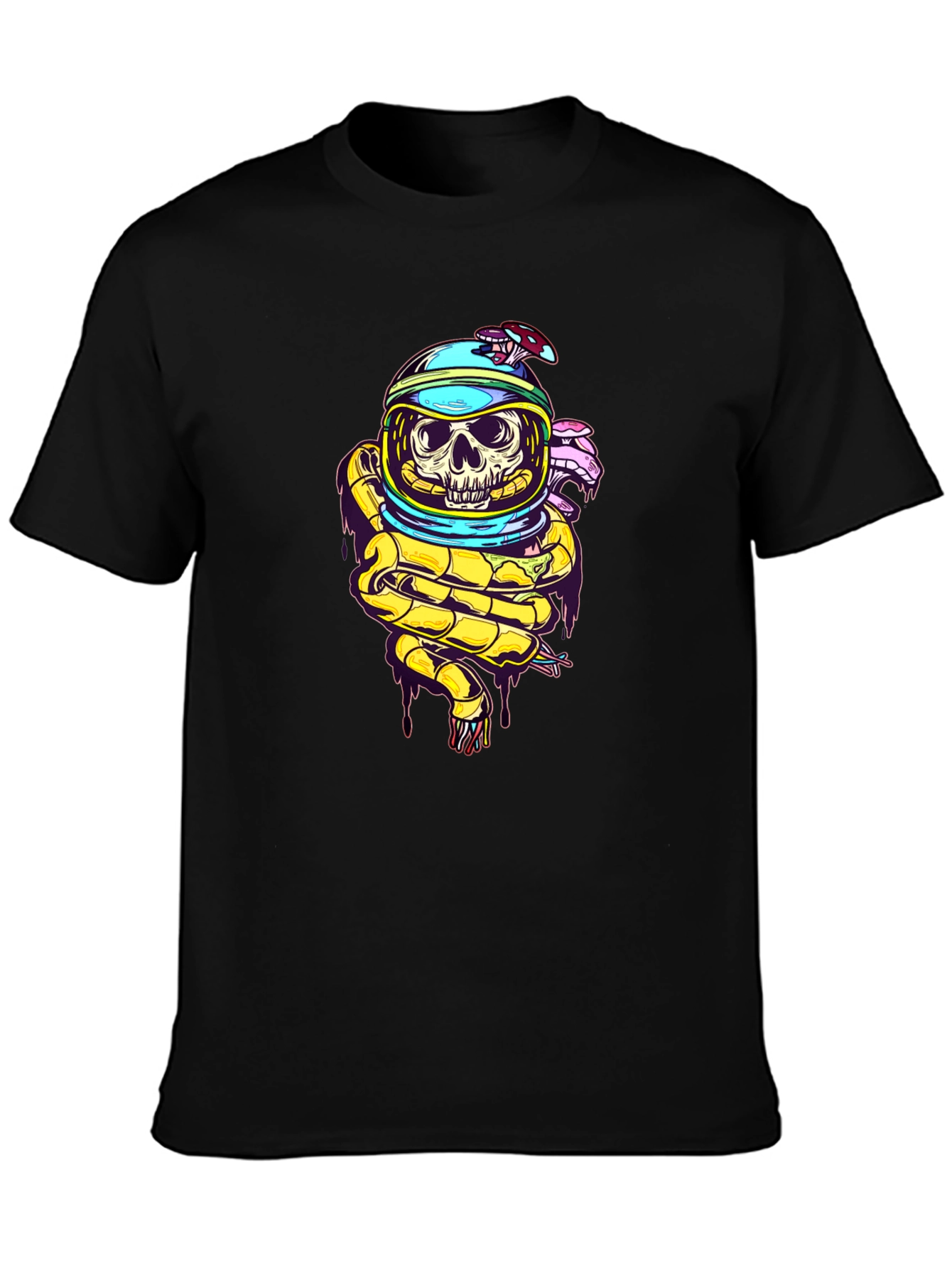 Black Skull Astronaut T-Shirt - Unique Graphic Tee view 3