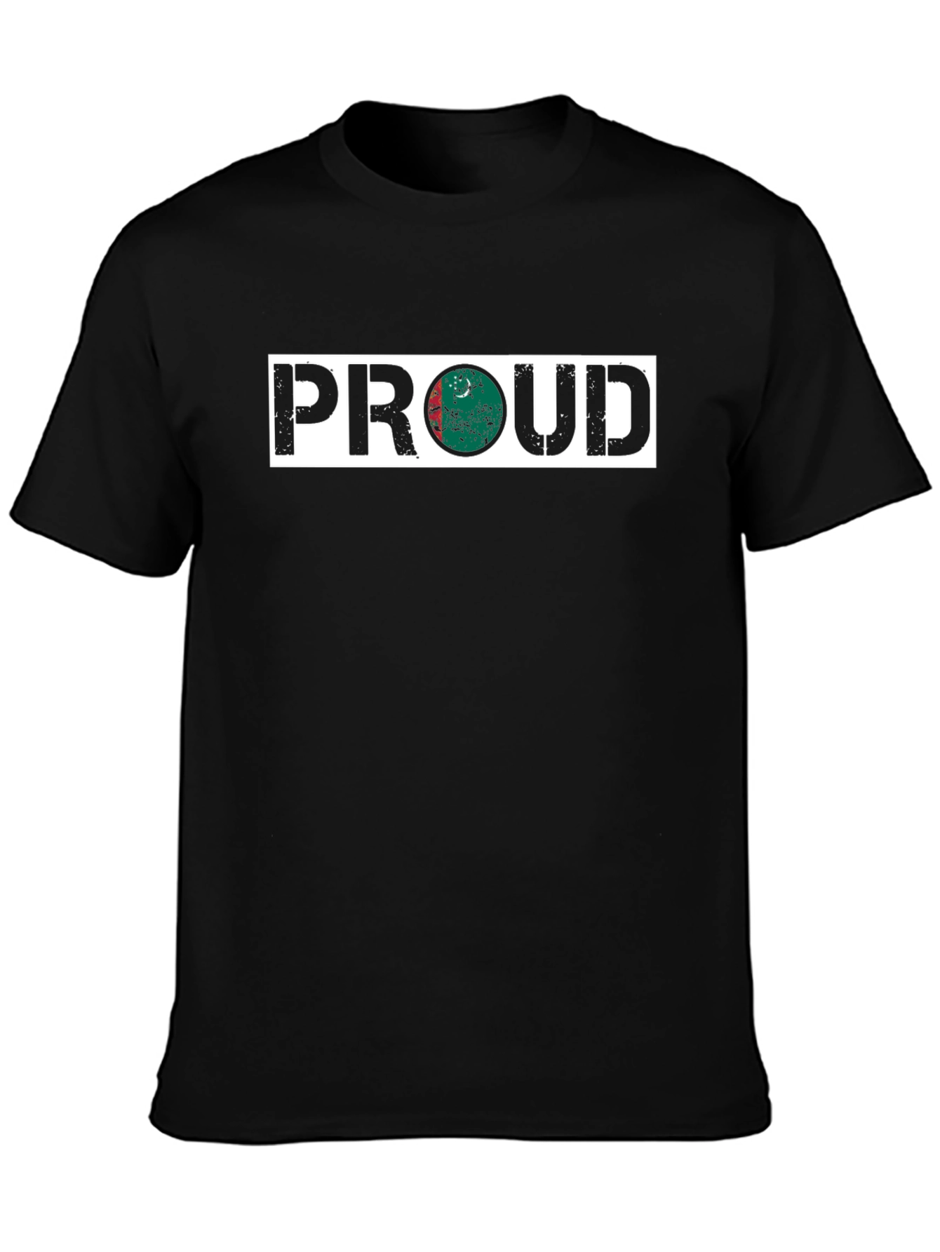 Black Proud Country Flag Graphic T-Shirt view 3