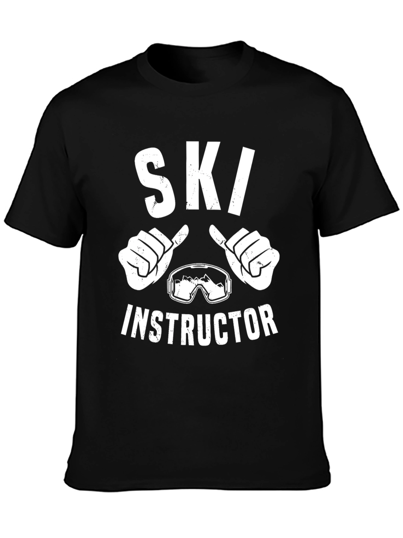 Black Ski Instructor Graphic T-Shirt view 3