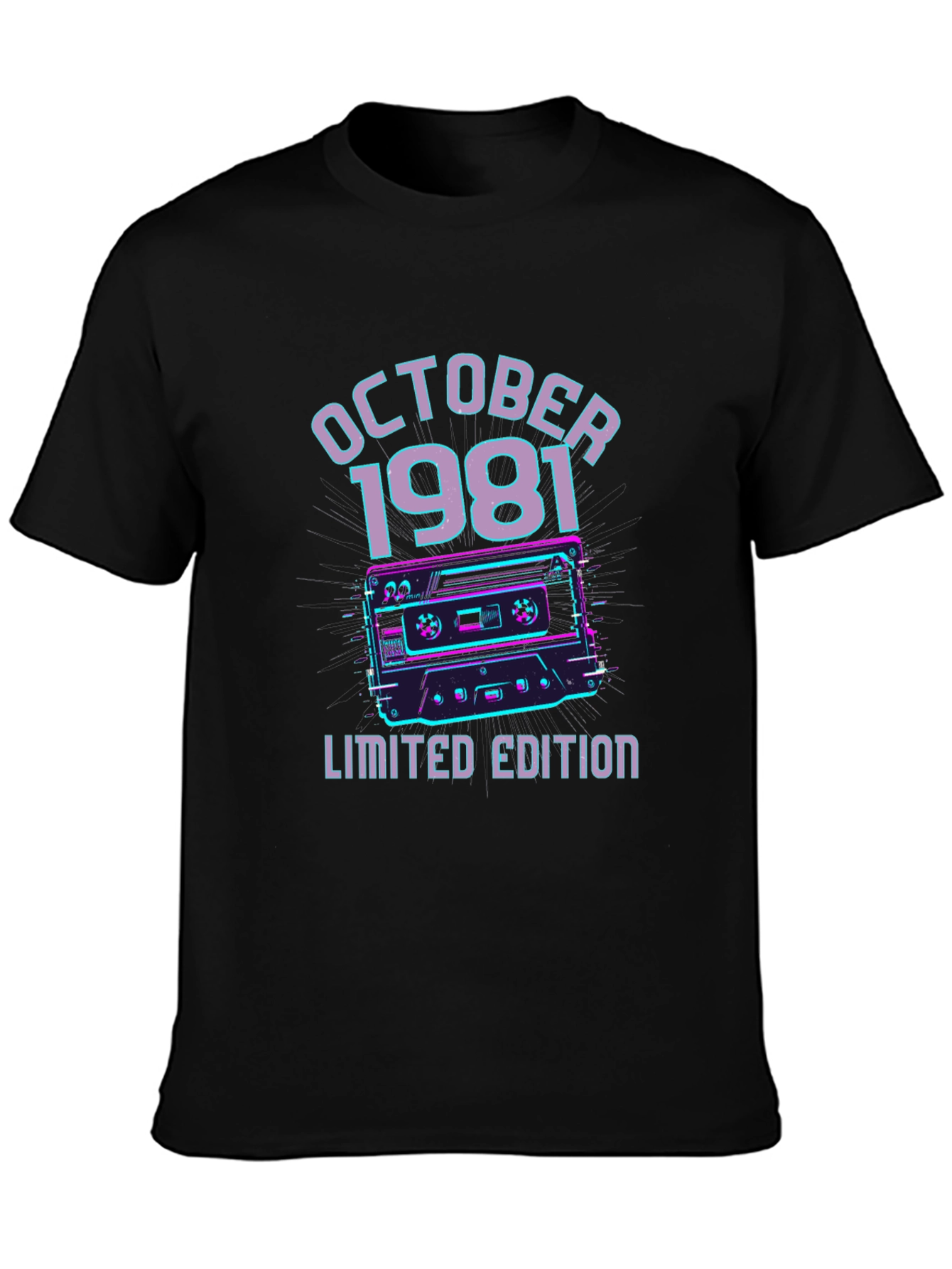 Black October 1981 Limited Edition Cassette Graphic T-Shirt view 3