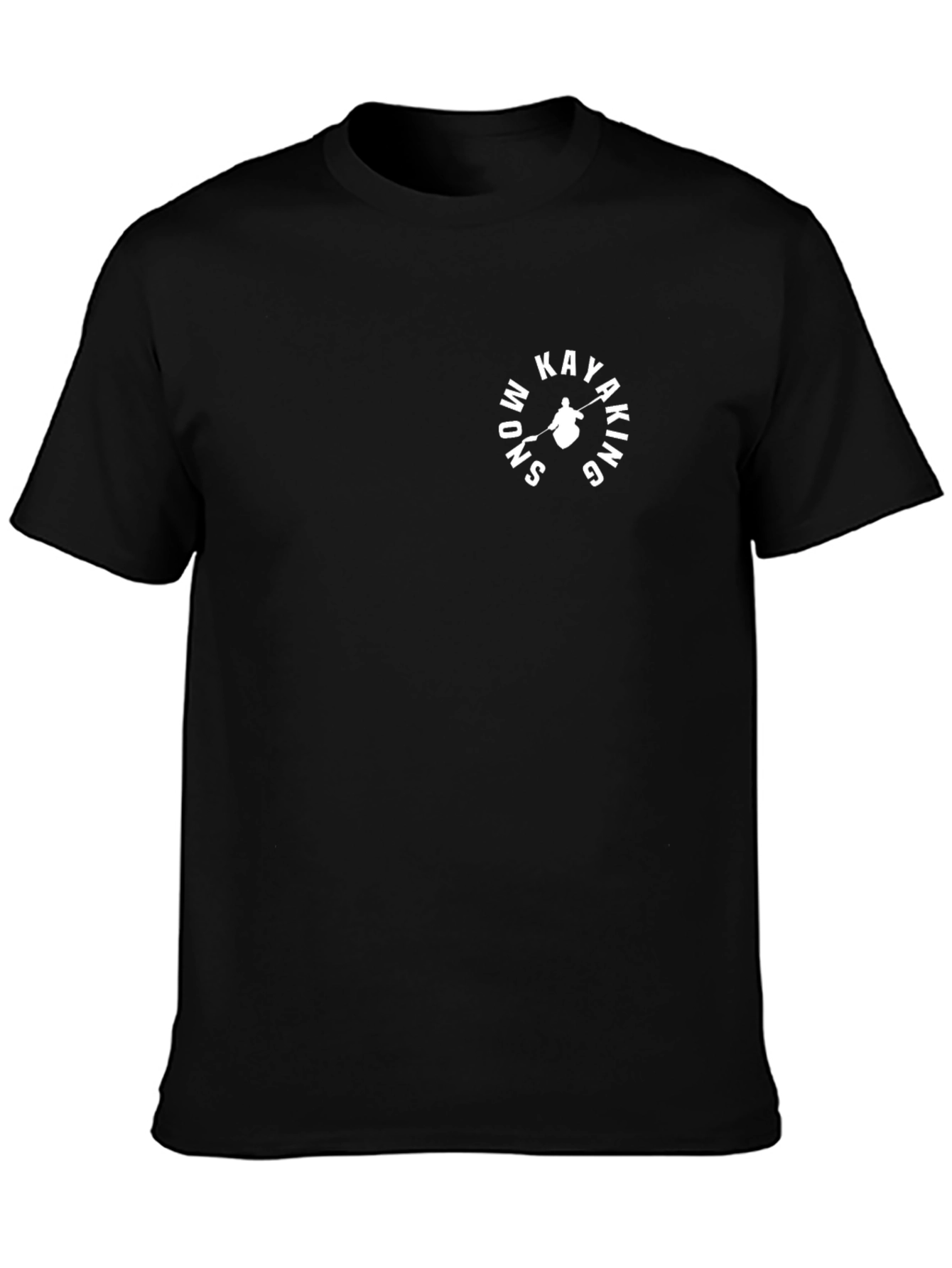 Black Snow Kayaking Graphic Tee - Black Crew Neck T-Shirt view 3