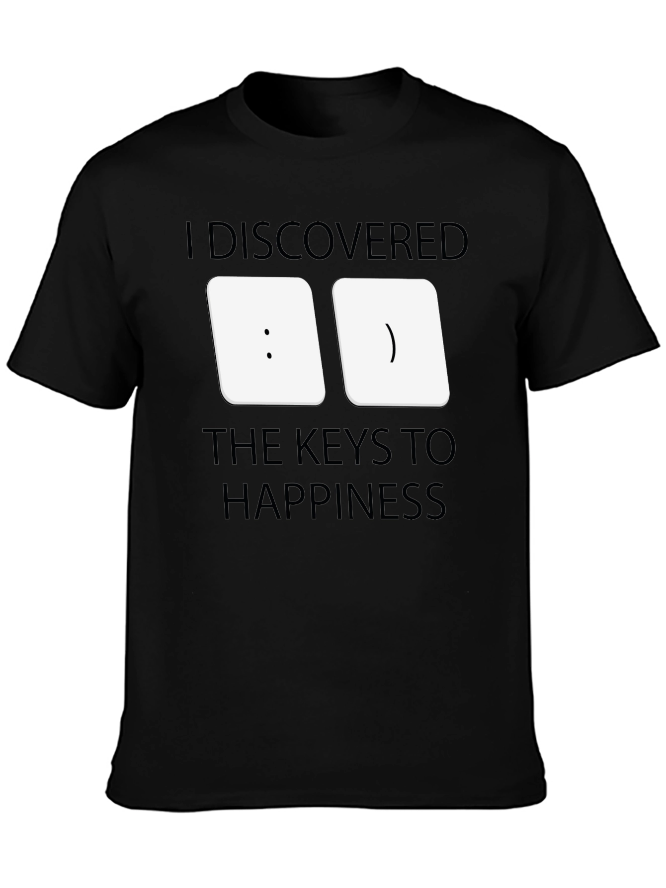 Black Happiness Keys T-Shirt - Black Graphic Tee view 3