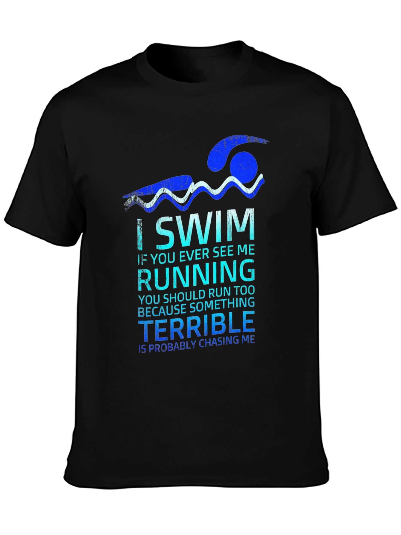 Black I Swim Terrible Chasing Me Graphic Tee view 3