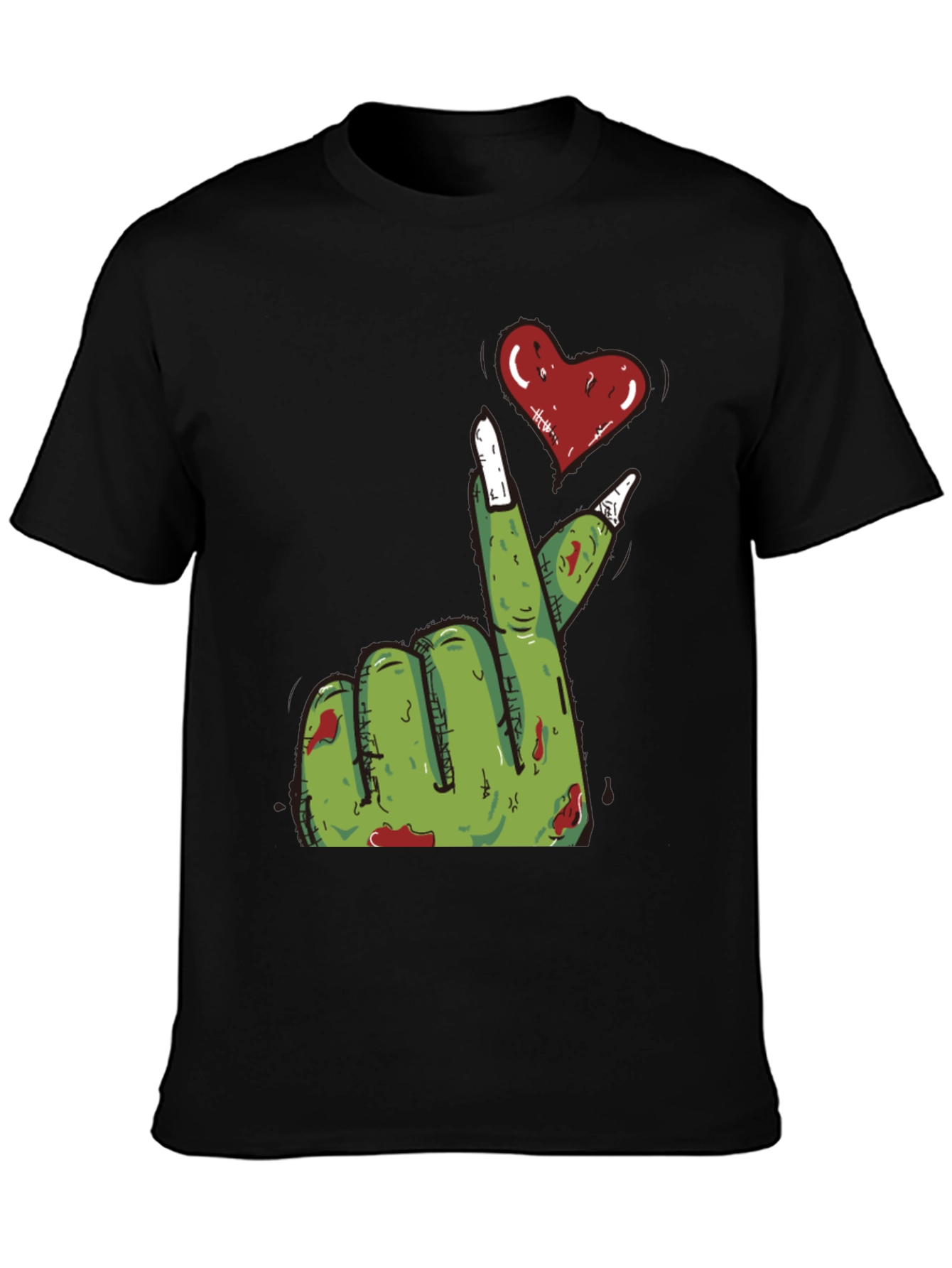 Black Zombie Love Hand T-Shirt - Black view 3