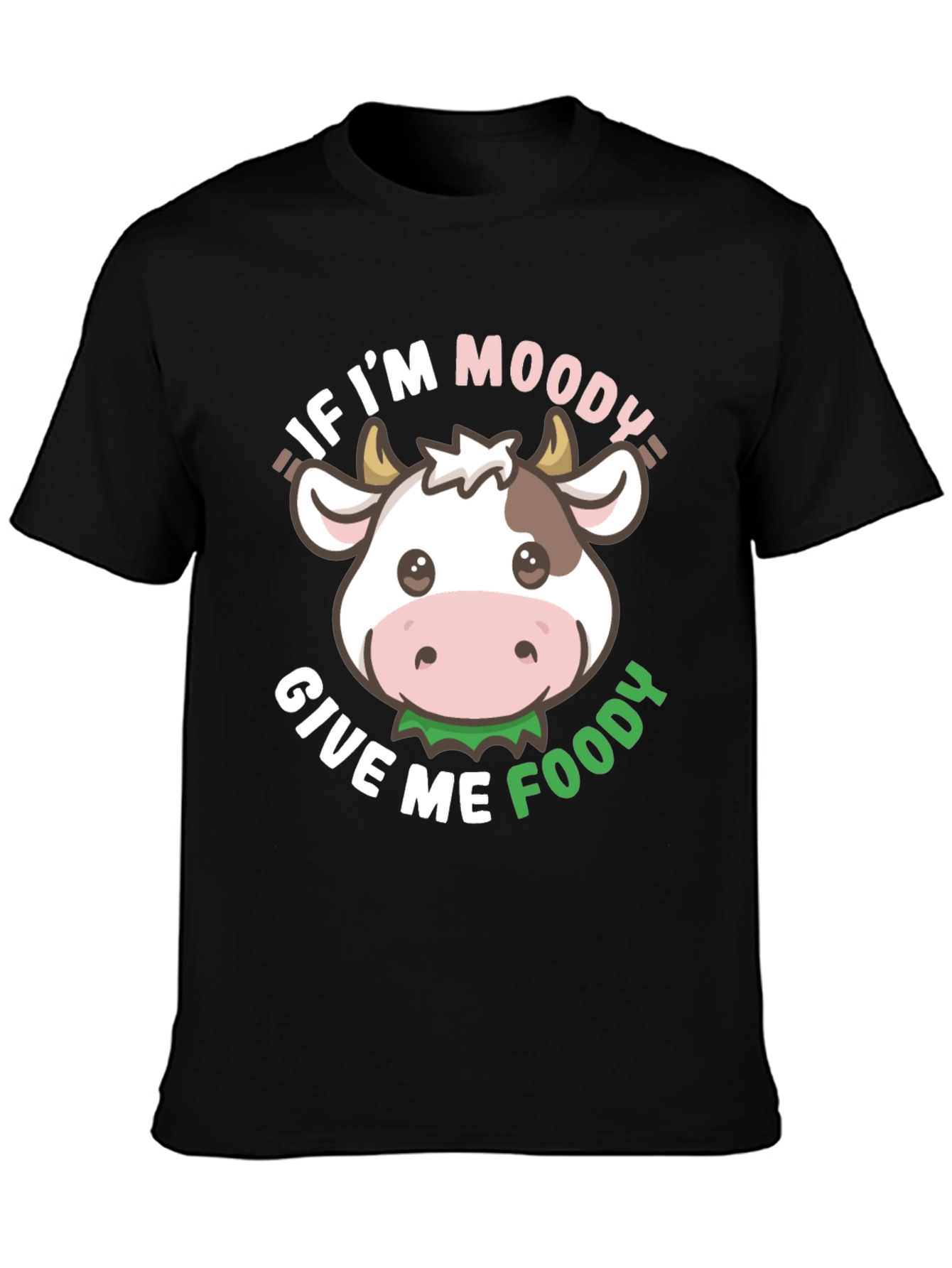 Black Moody Cow T-Shirt - Give Me Foody! view 3