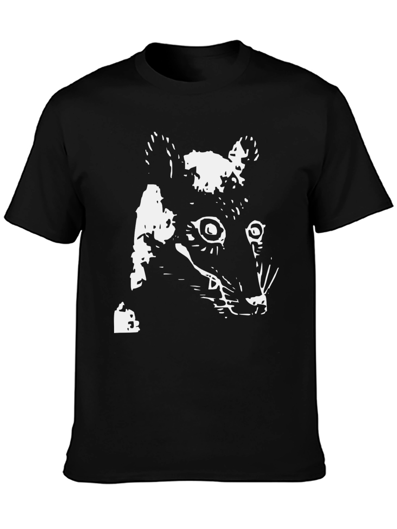 Black Cool Black T-Shirt with Opossum Design view 3