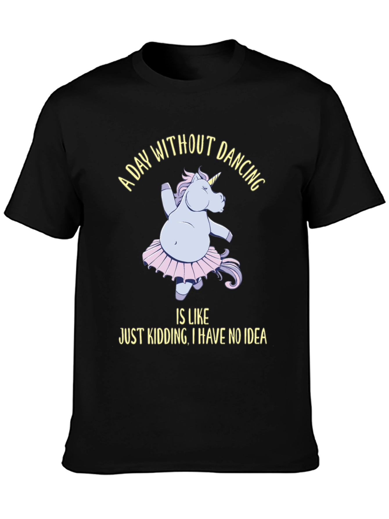 Black Dancing Unicorn T-Shirt - A Day Without Dancing view 3