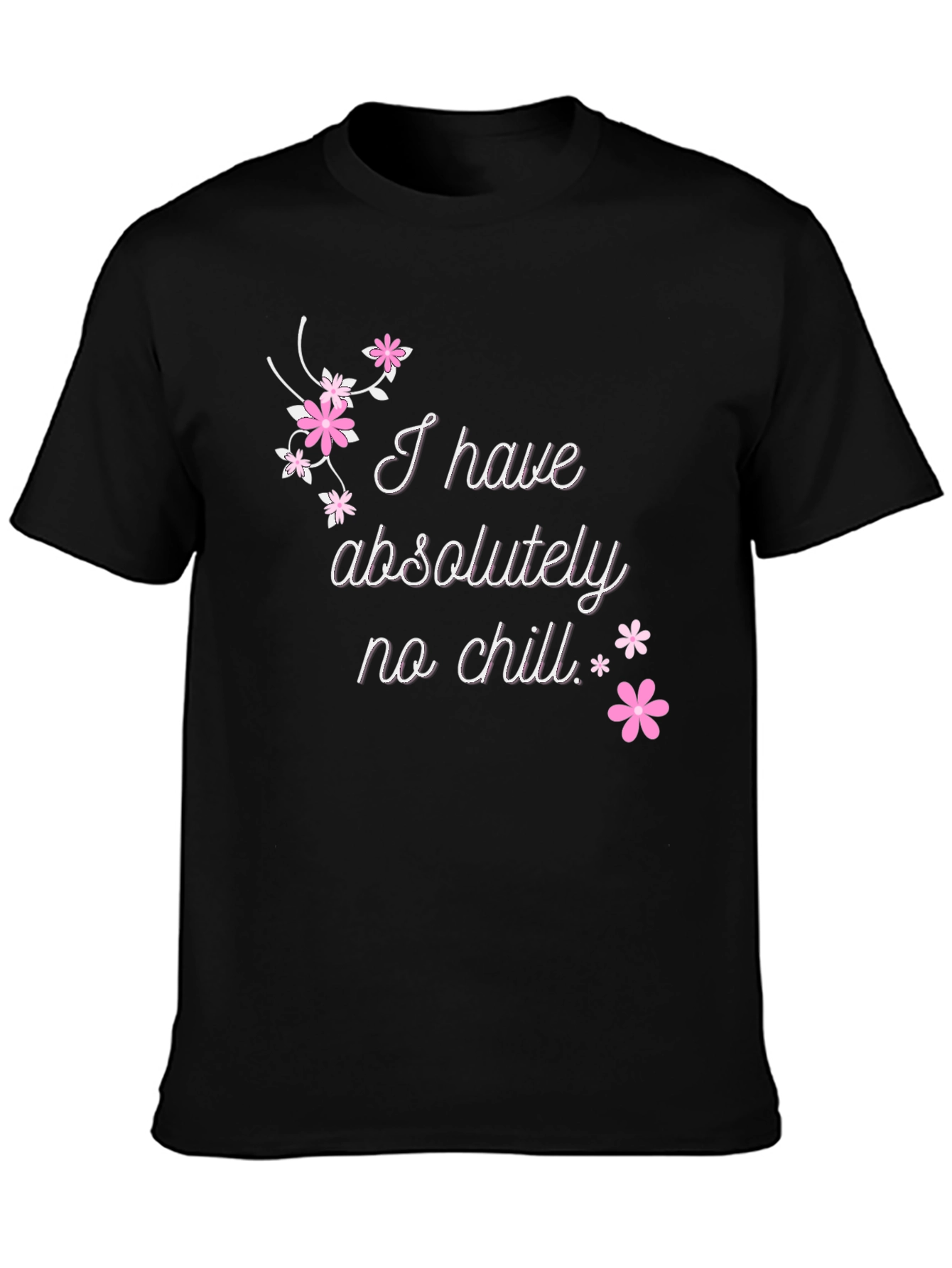Black Funny "No Chill" Graphic Tee - Casual Black T-Shirt view 3