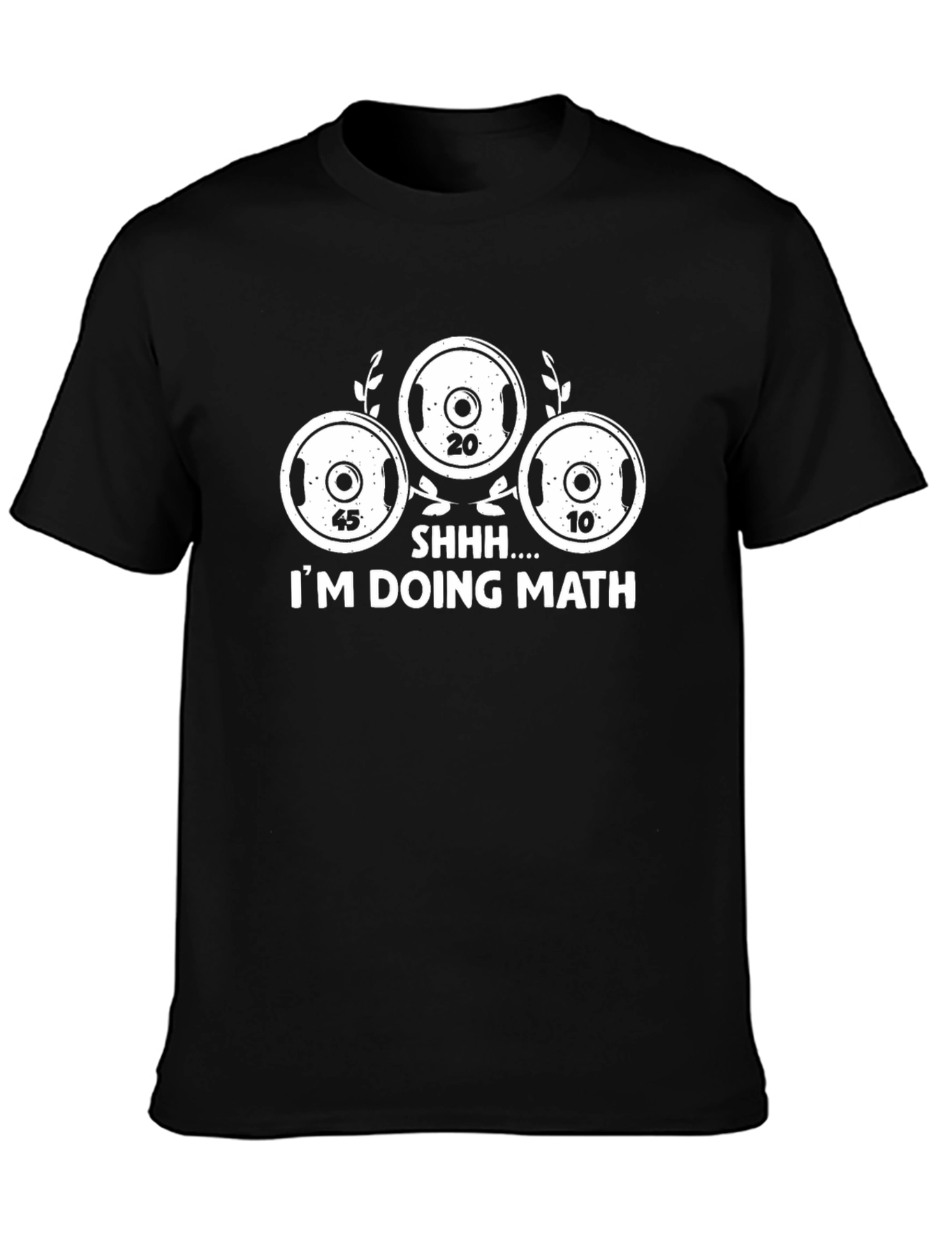 Black SHHH... I'M DOING MATH! Novelty T-Shirt view 3