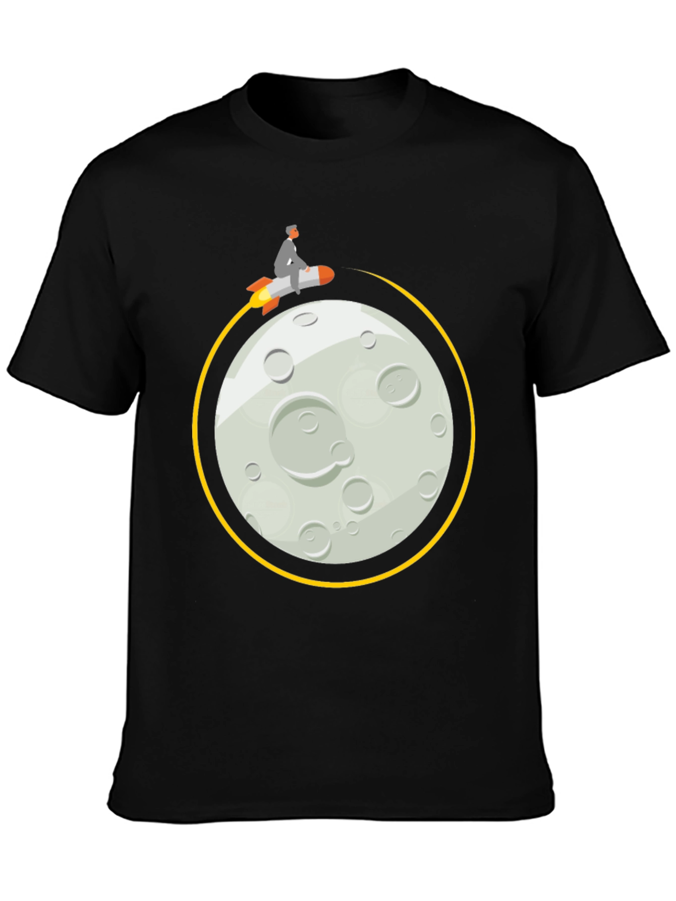 Black Rocket Man on the Moon T-Shirt view 3
