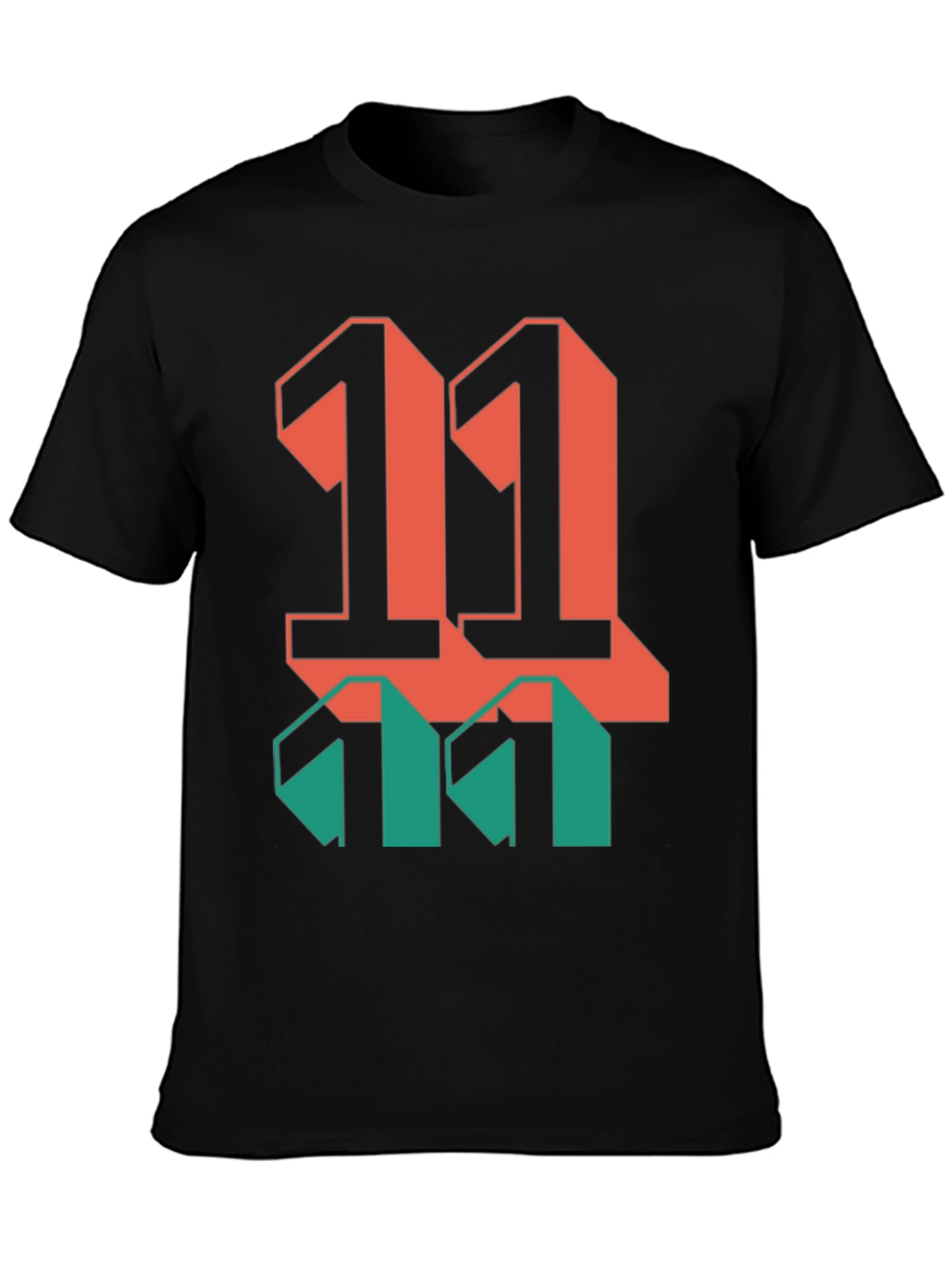 Black Bold Graphic T-Shirt: Retro 11 Design view 3