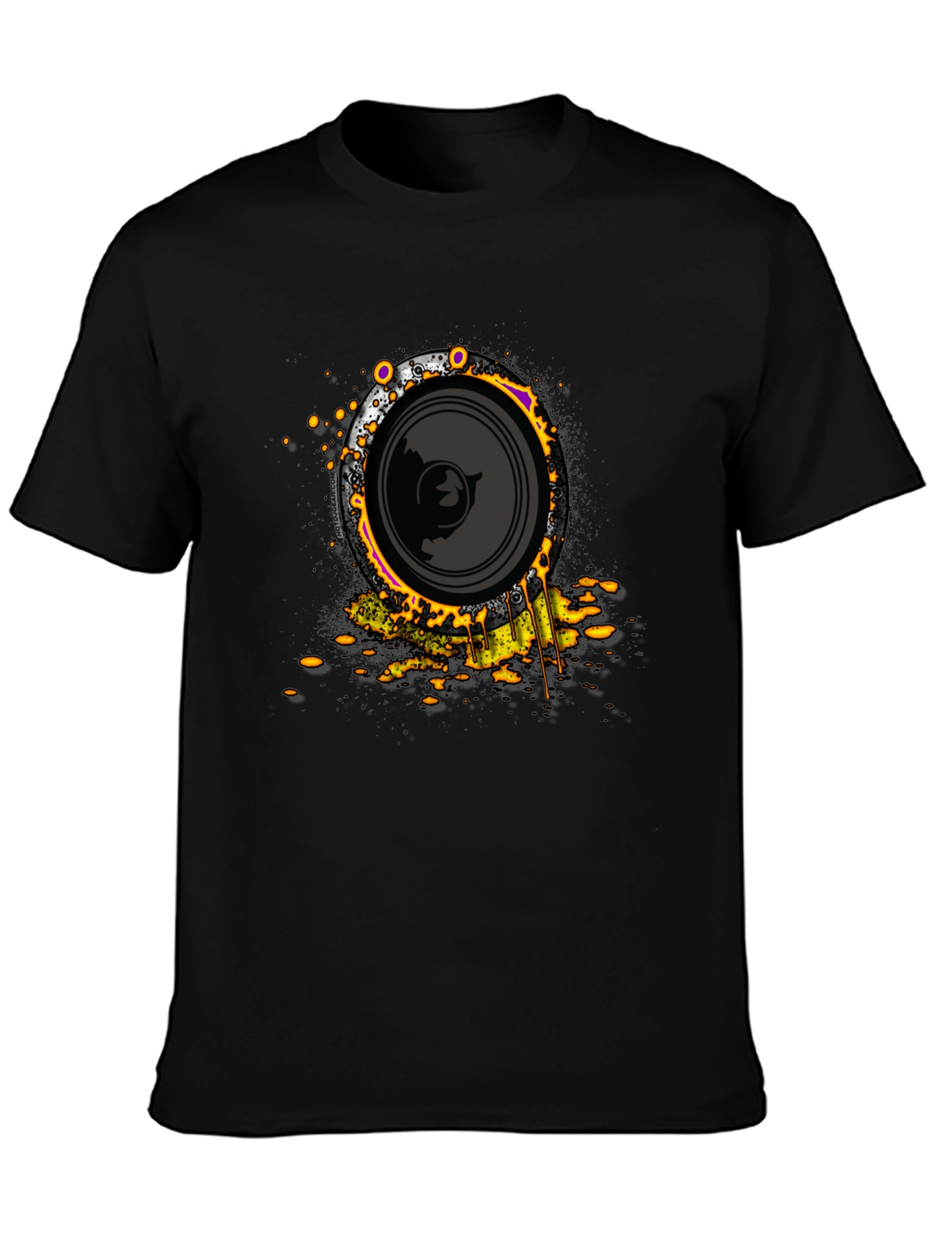 Black Speaker Graphic Black T-Shirt view 3