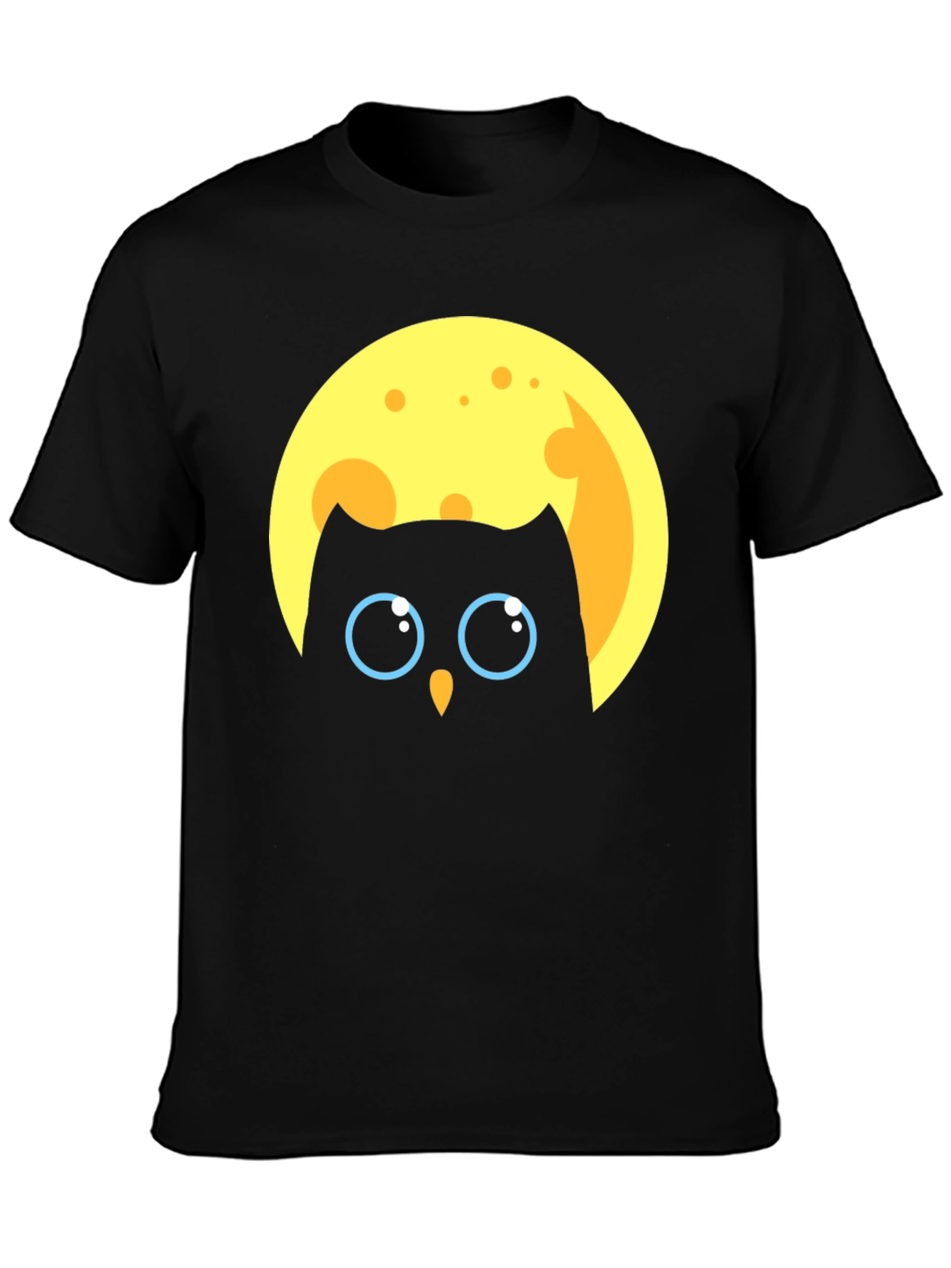 Black Owl in Moon Graphic T-Shirt - Unique Design view 3