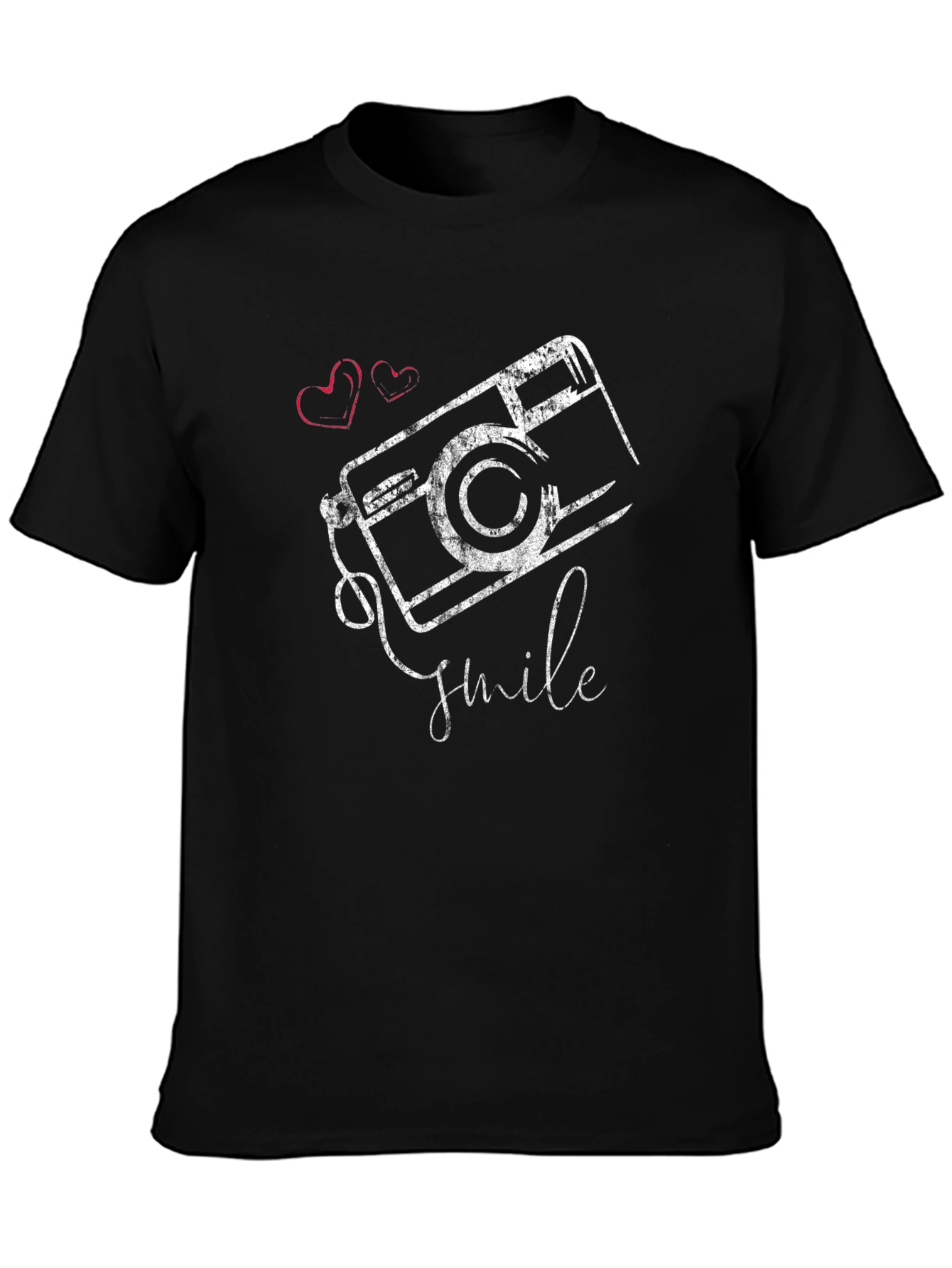 Black Smile Camera Graphic T-Shirt view 3