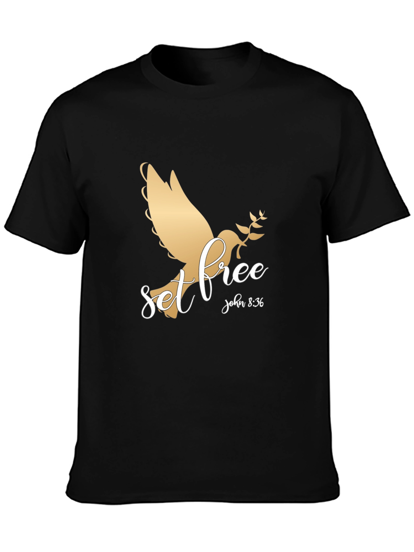 Black Set Free Graphic T-Shirt - Christian Apparel view 3