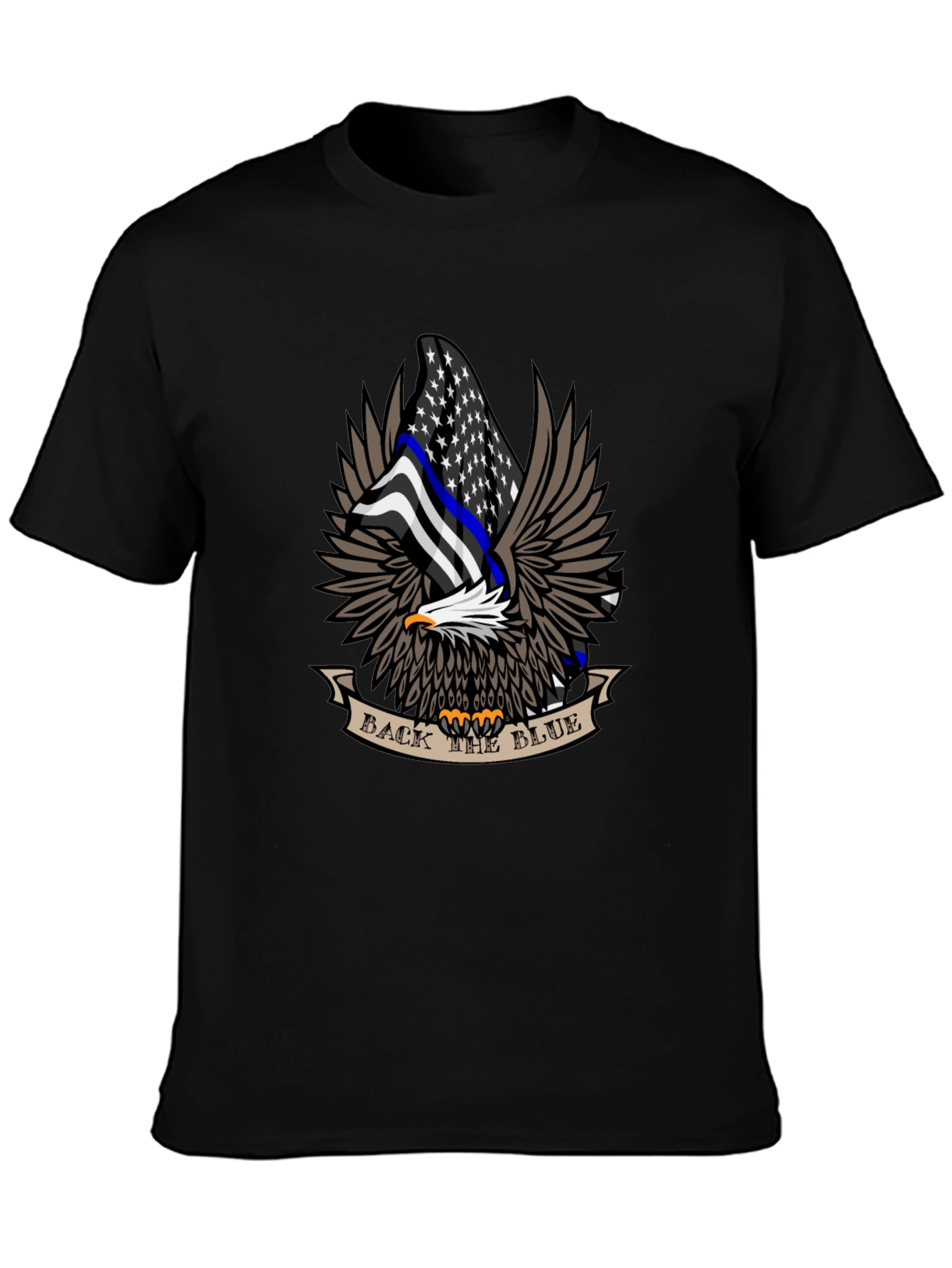 Black Back the Blue Eagle Graphic T-Shirt view 3