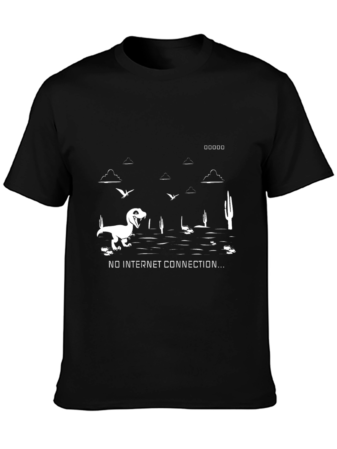 Black No Internet Connection T-Shirt view 3