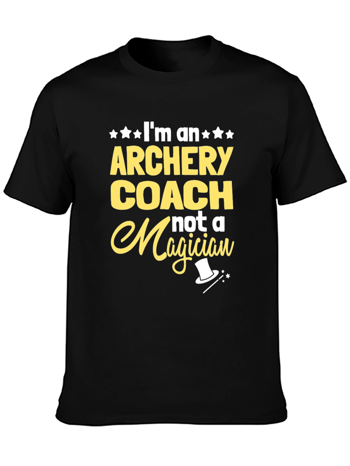 Black Archery Coach T-Shirt - Not A Magician Fun Tee view 3