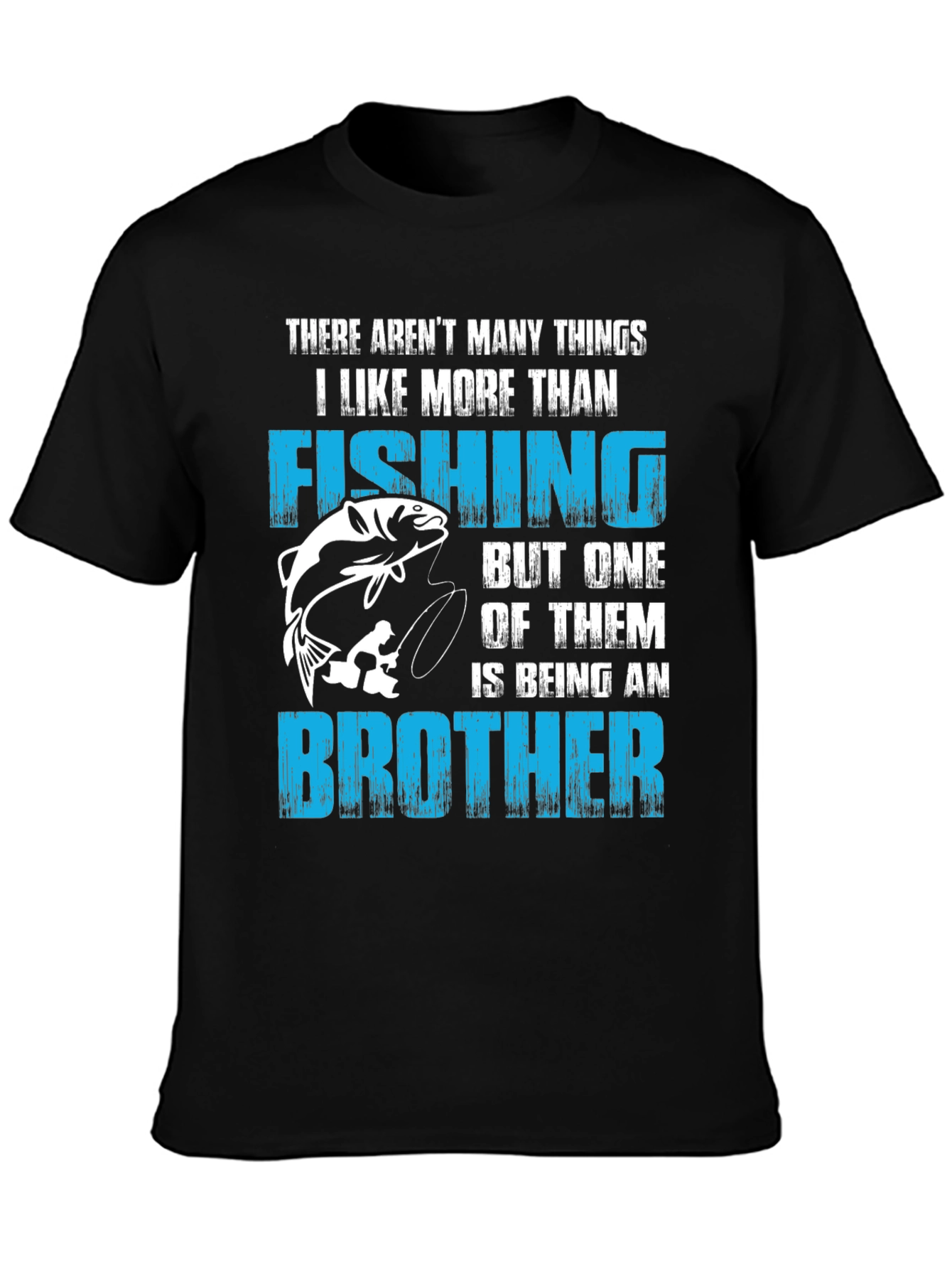 Black Fishing Brother T-Shirt - Men's Graphic Tee view 3