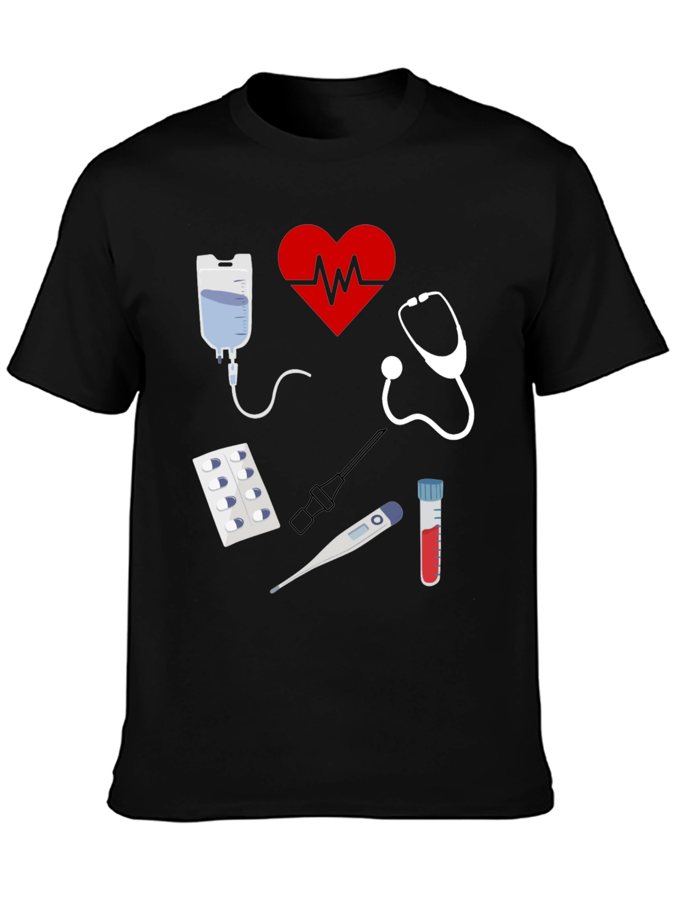 Black Medical Graphic Tee - Doctor Nurse Gift T-Shirt view 3