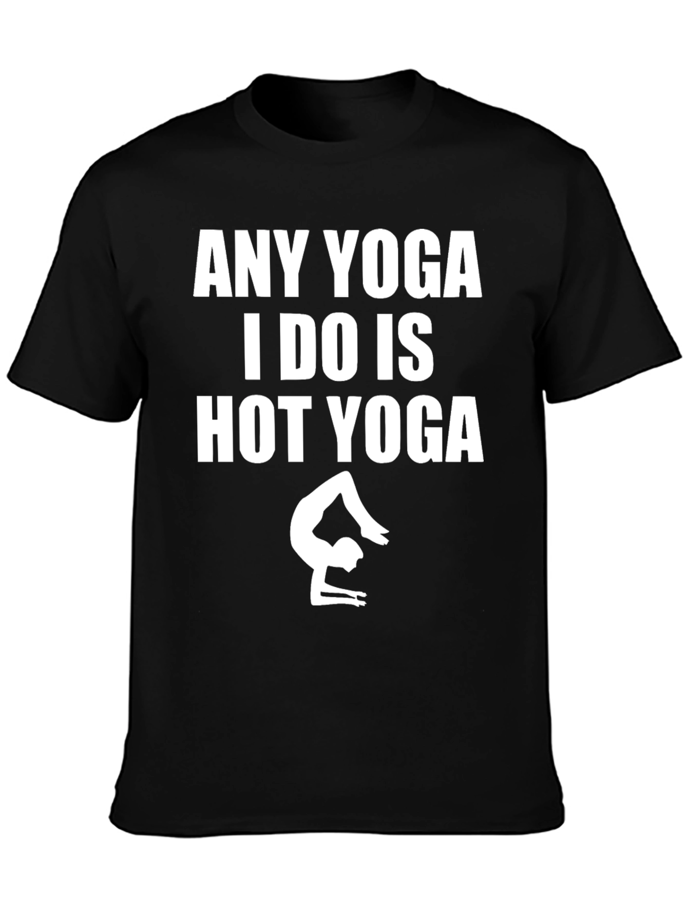 Black Funny Hot Yoga T-Shirt - Men's Graphic Tee view 3