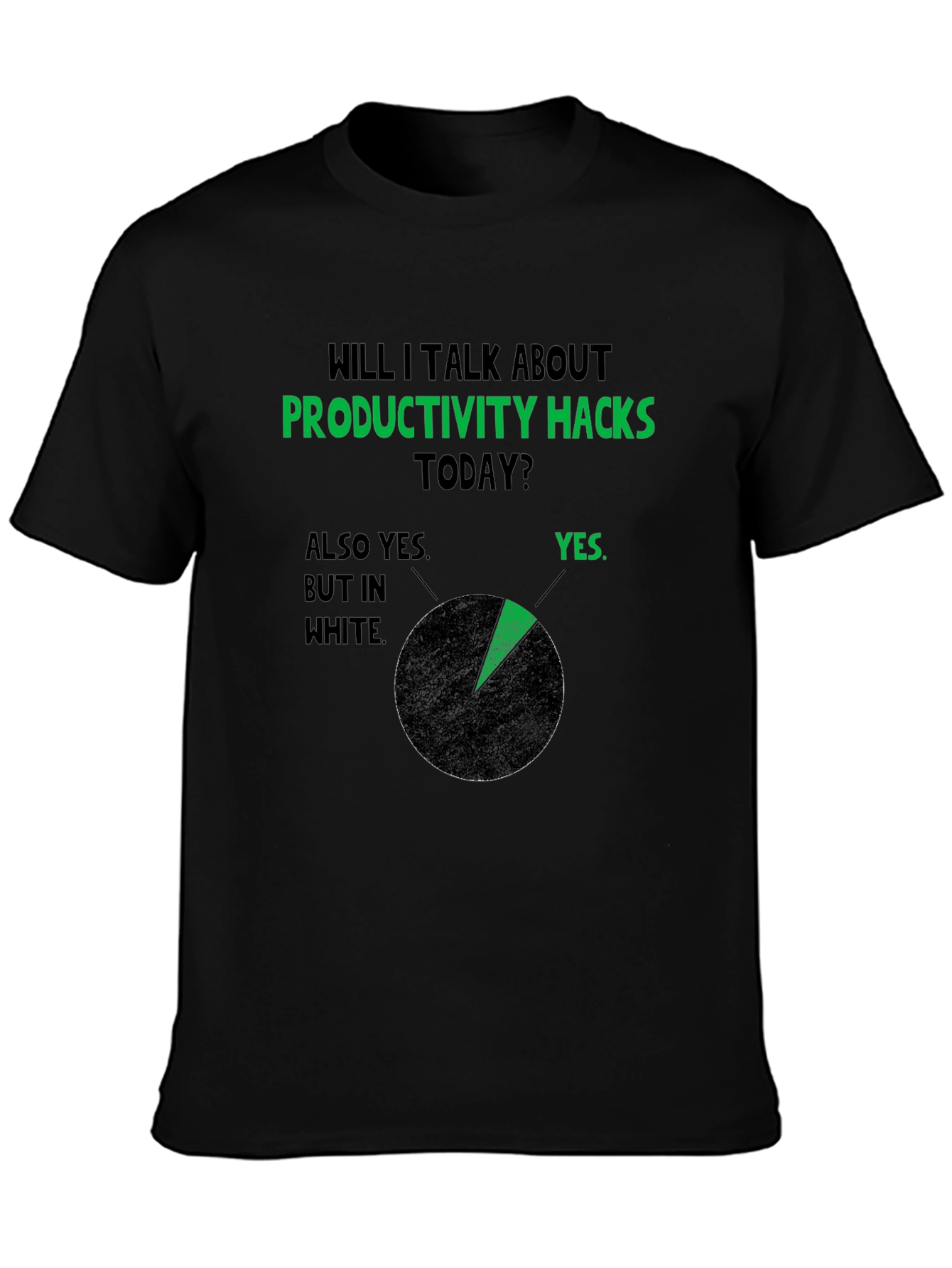 Black Productivity Hacks T-Shirt view 3