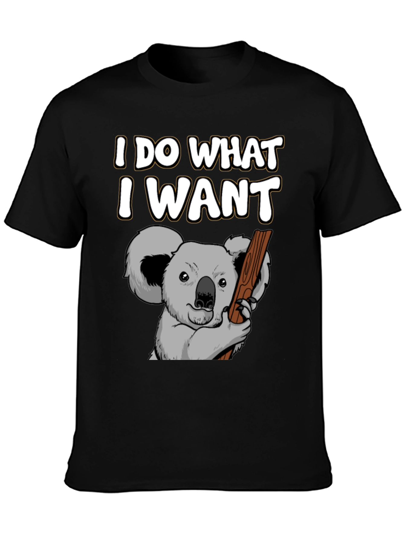 Black I Do What I Want Koala Graphic T-Shirt view 3