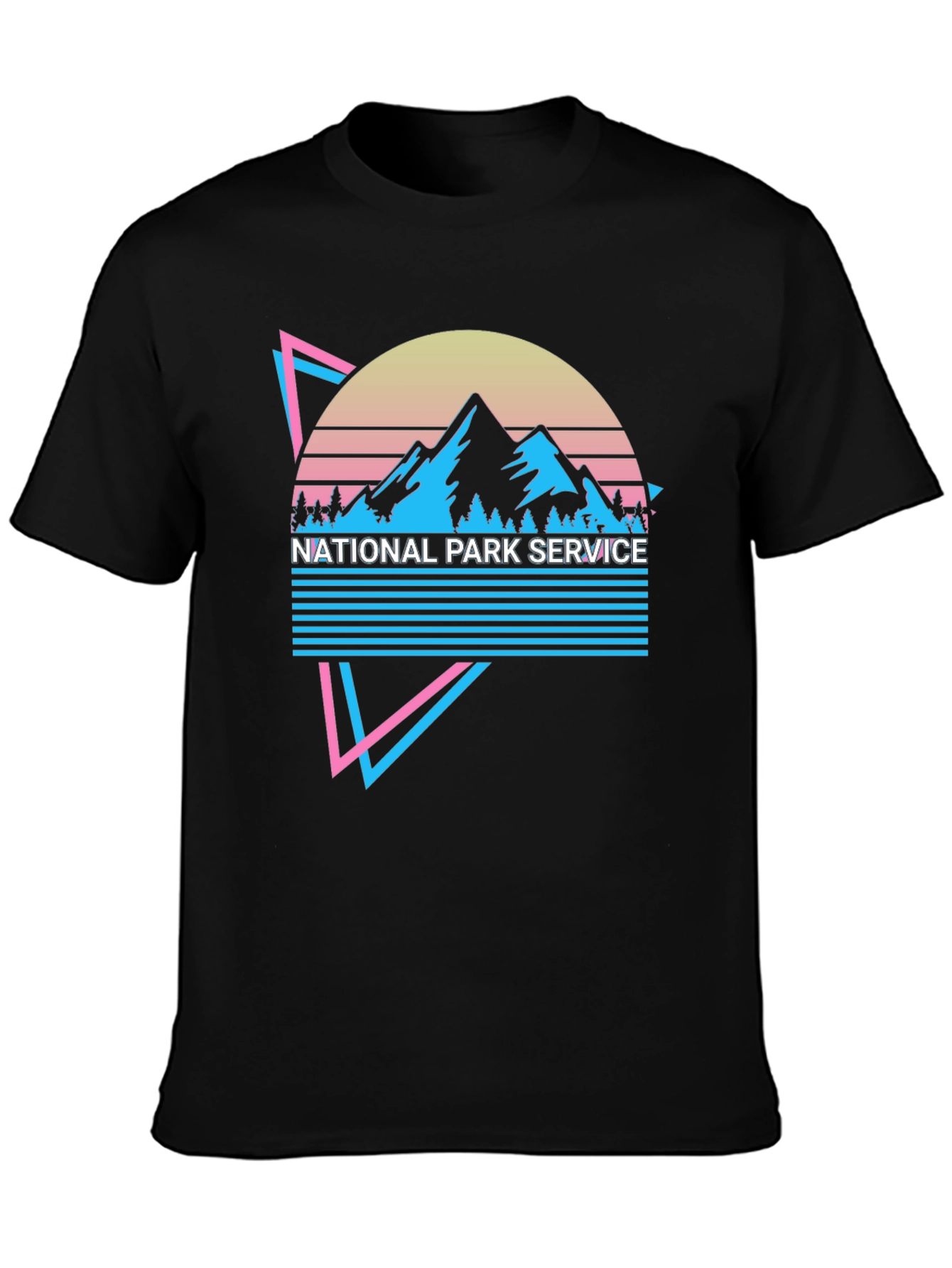 Black Retro National Park Service Graphic Tee view 3