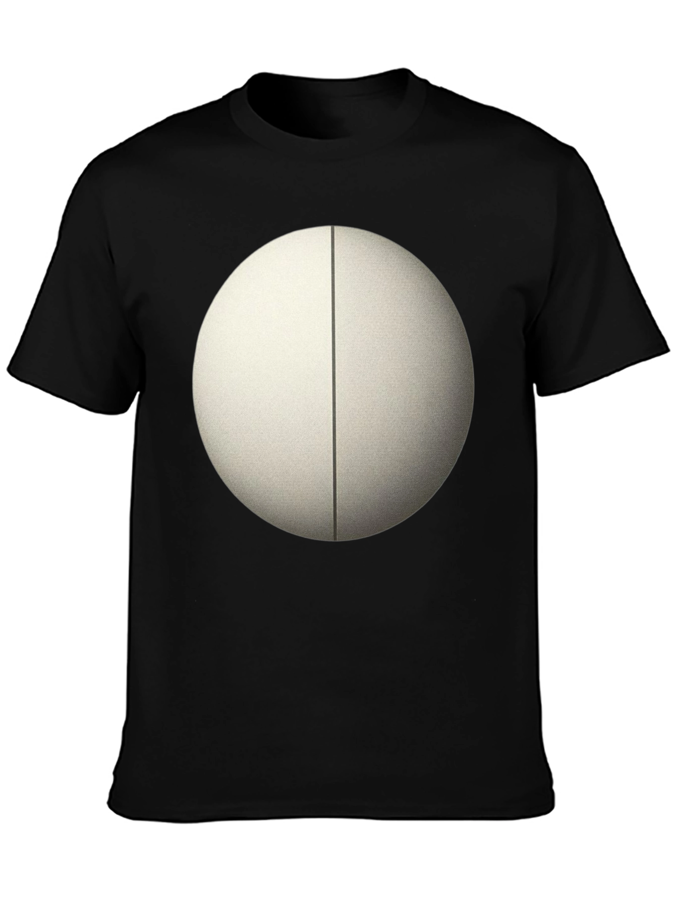 Black Minimalist Circle Tee - Black Cotton Blend view 3
