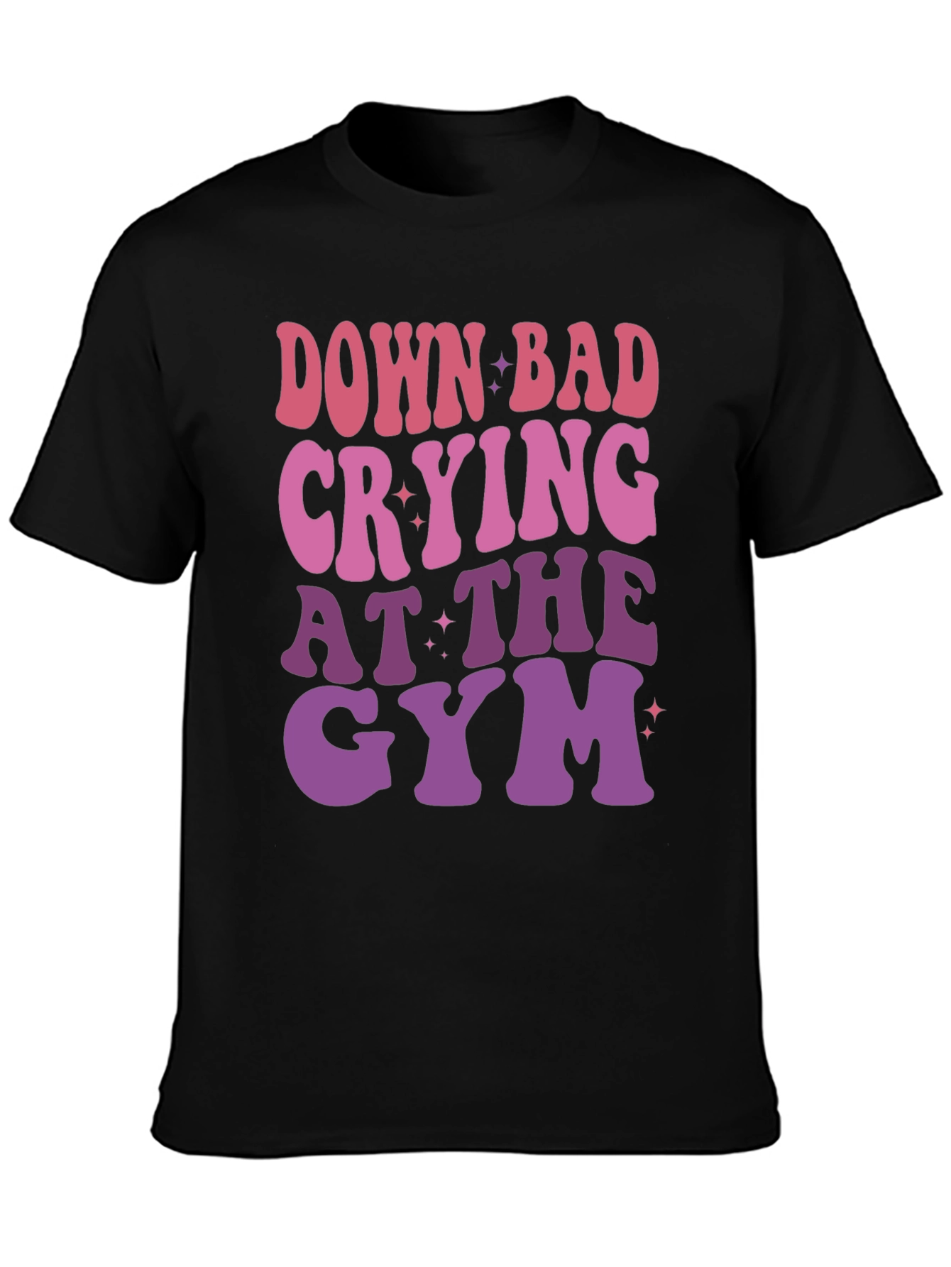 Black Down Bad Crying at The Gym Graphic T-Shirt view 3