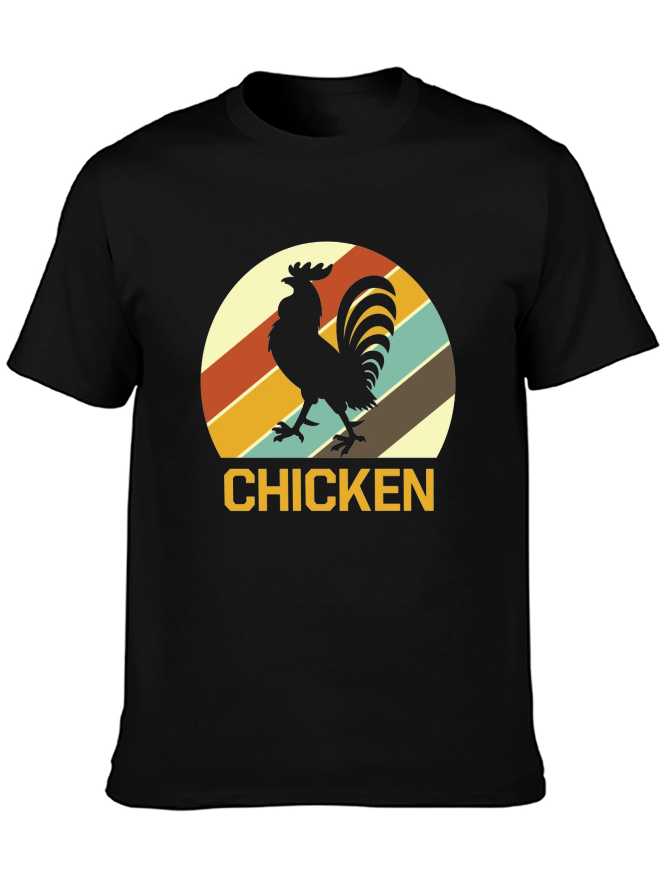 Black Retro Chicken Graphic T-Shirt - Black view 3
