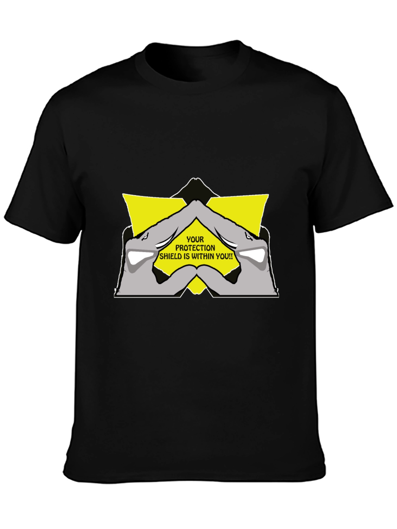 Black Protection Shield Graphic T-Shirt view 3